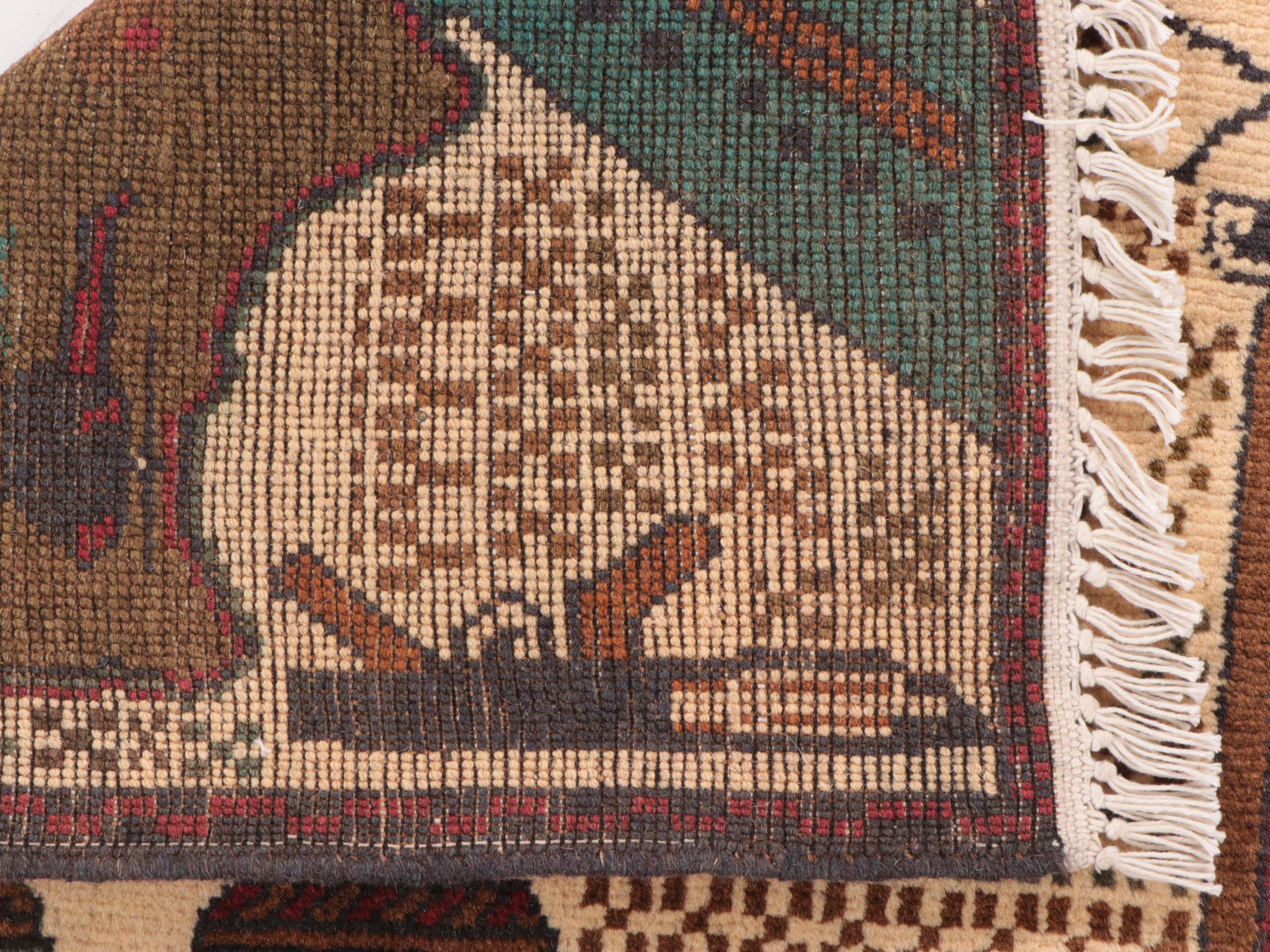 2'1 x 2'9 Hand-Knotted Afghan War Accent Rug