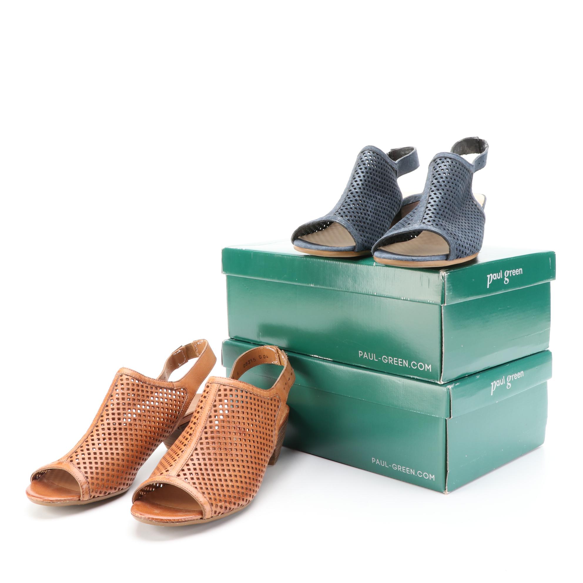 Paul Green Lois Sandals in Leather Mesh with Boxes