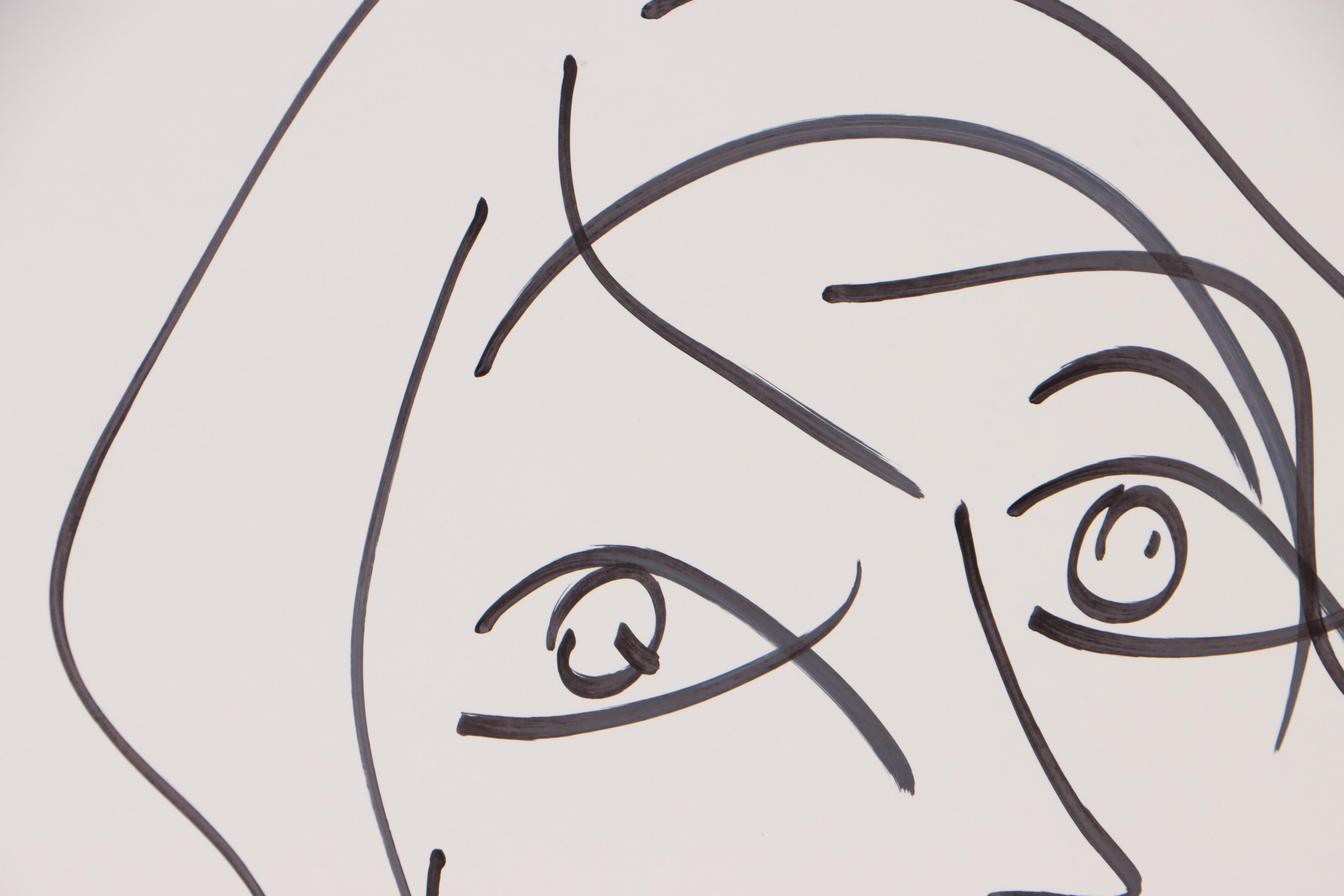 Peter Keil Abstract Ink Drawing of Nude