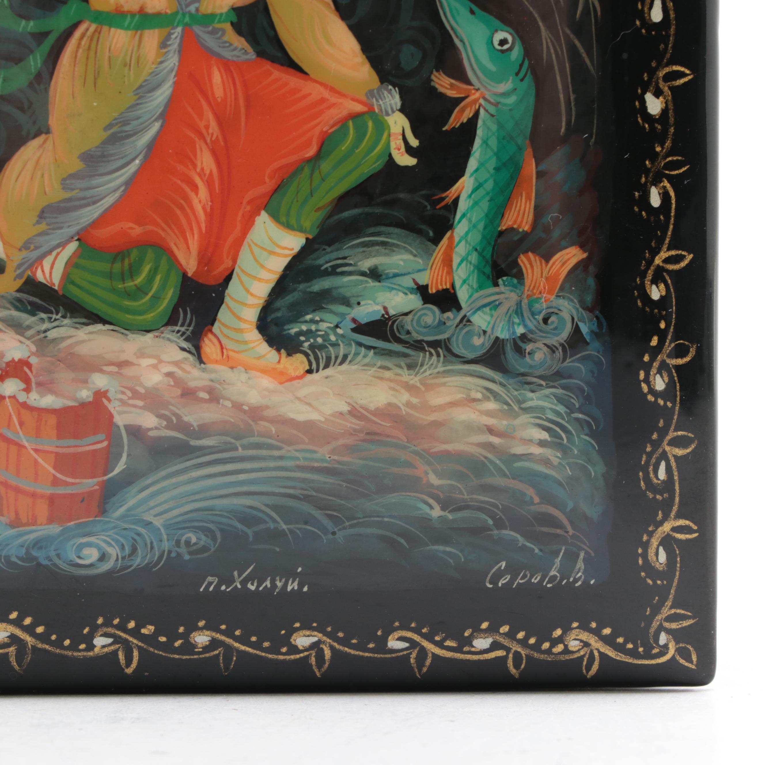 Kholuy, Mstyora with Other Russian Hand-Painted Fairytale Lacquer Boxes