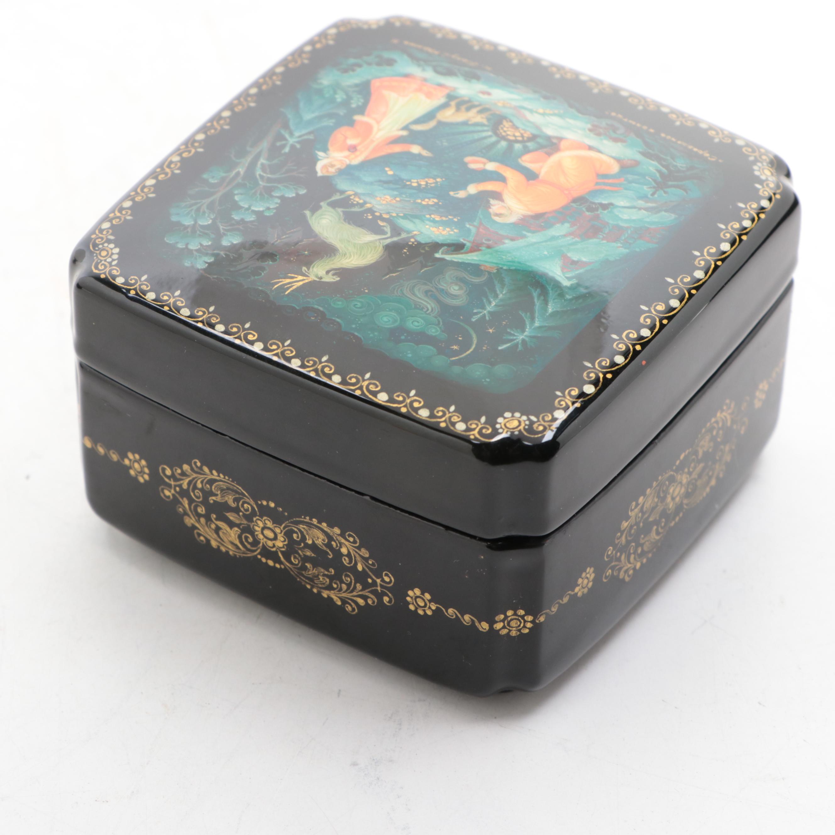 Kholuy, Mstyora with Other Russian Hand-Painted Fairytale Lacquer Boxes