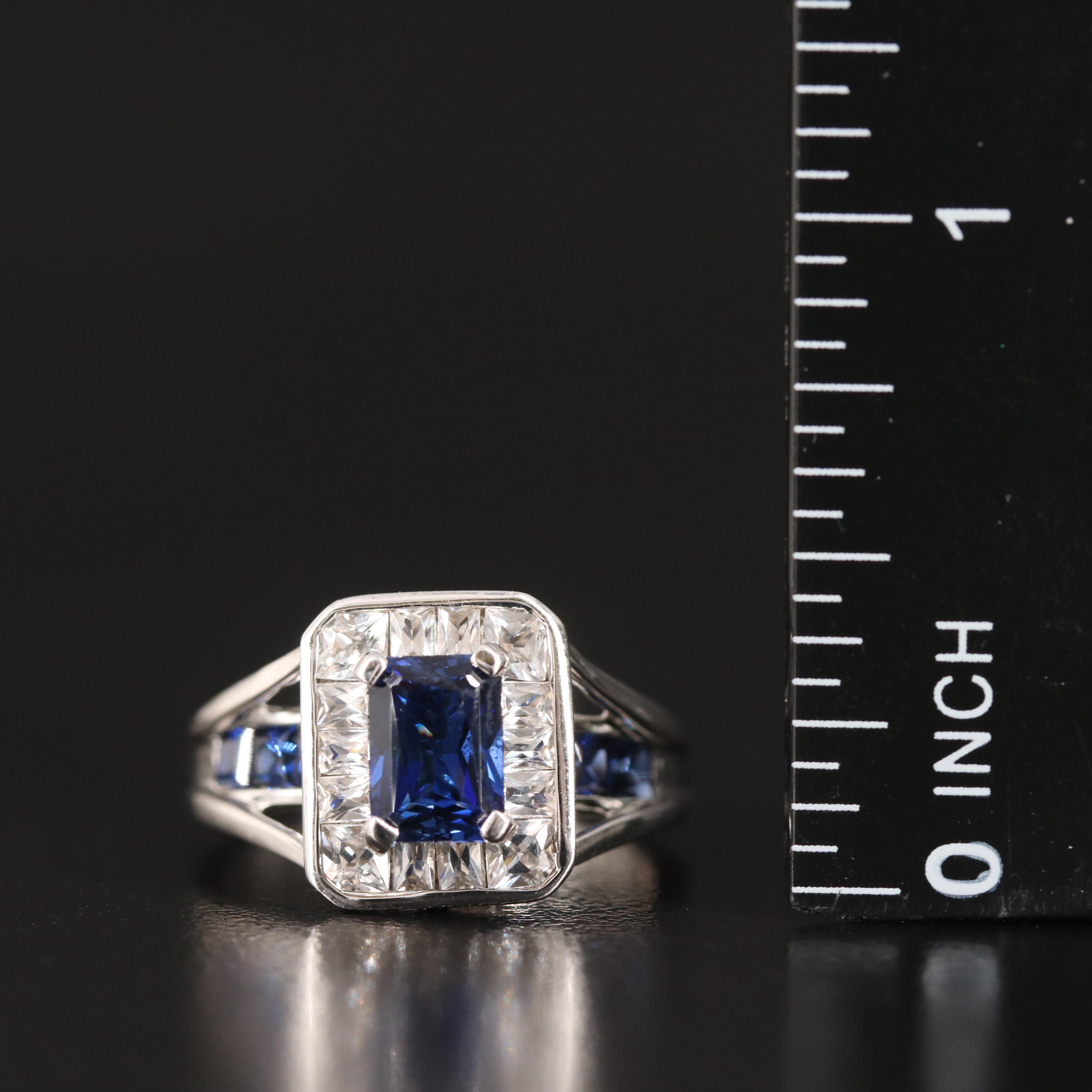 10K Sapphire High Low Ring