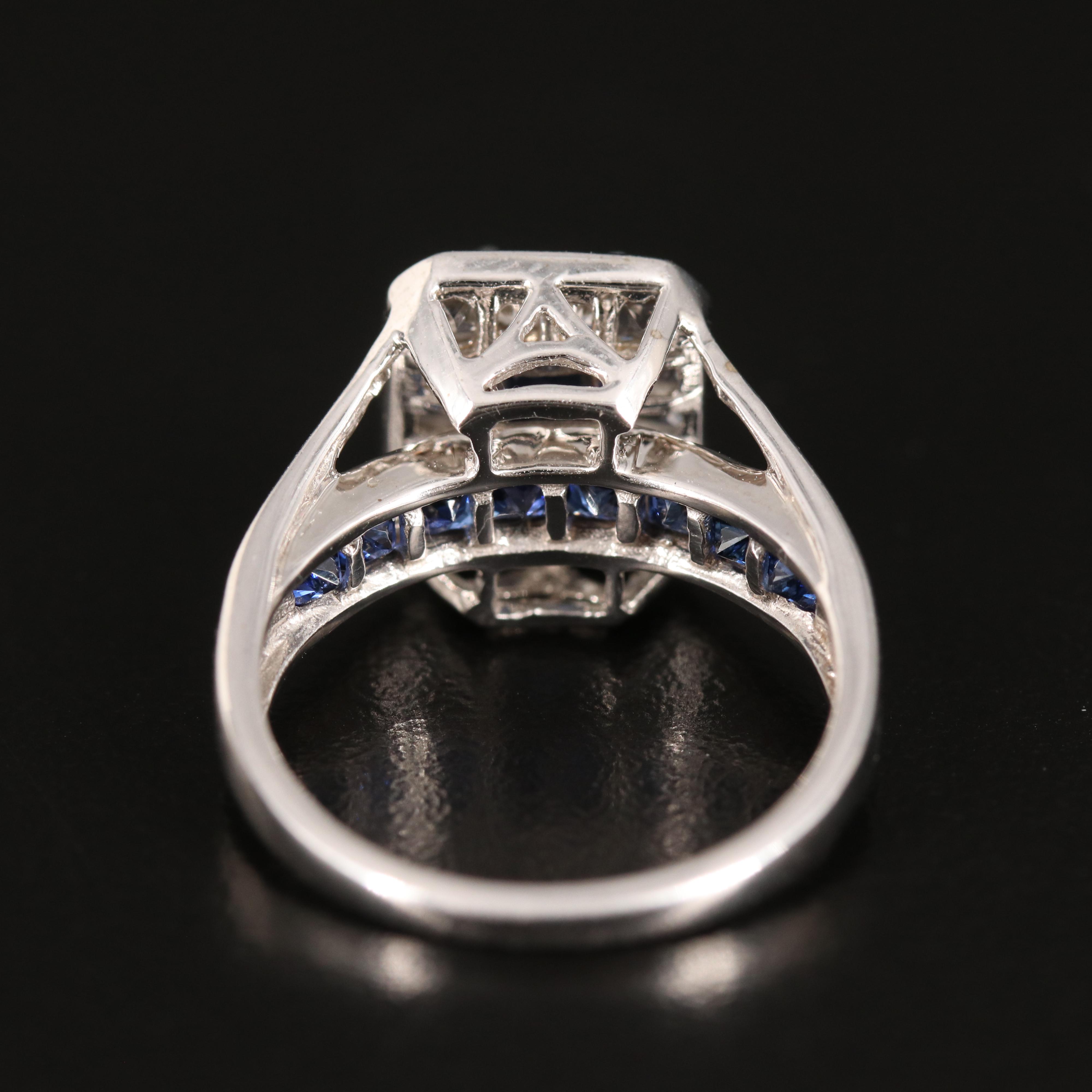 10K Sapphire High Low Ring