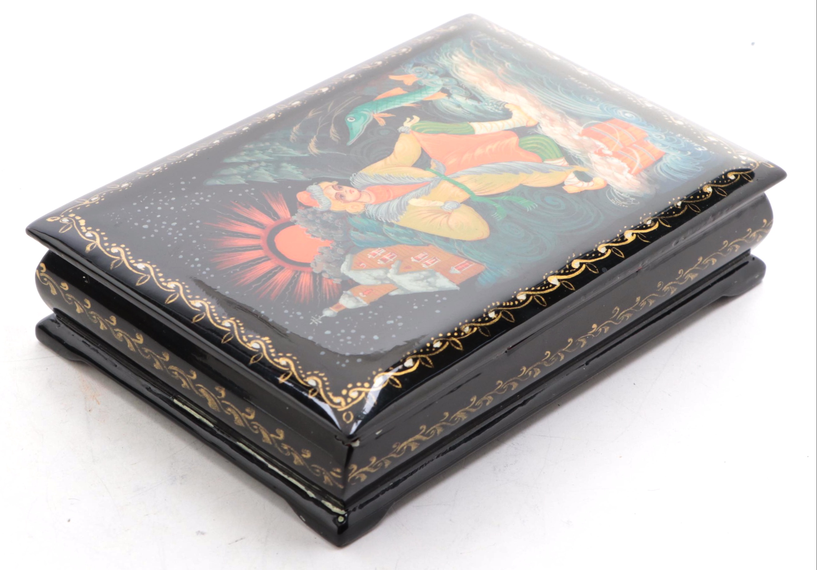 Kholuy, Mstyora with Other Russian Hand-Painted Fairytale Lacquer Boxes
