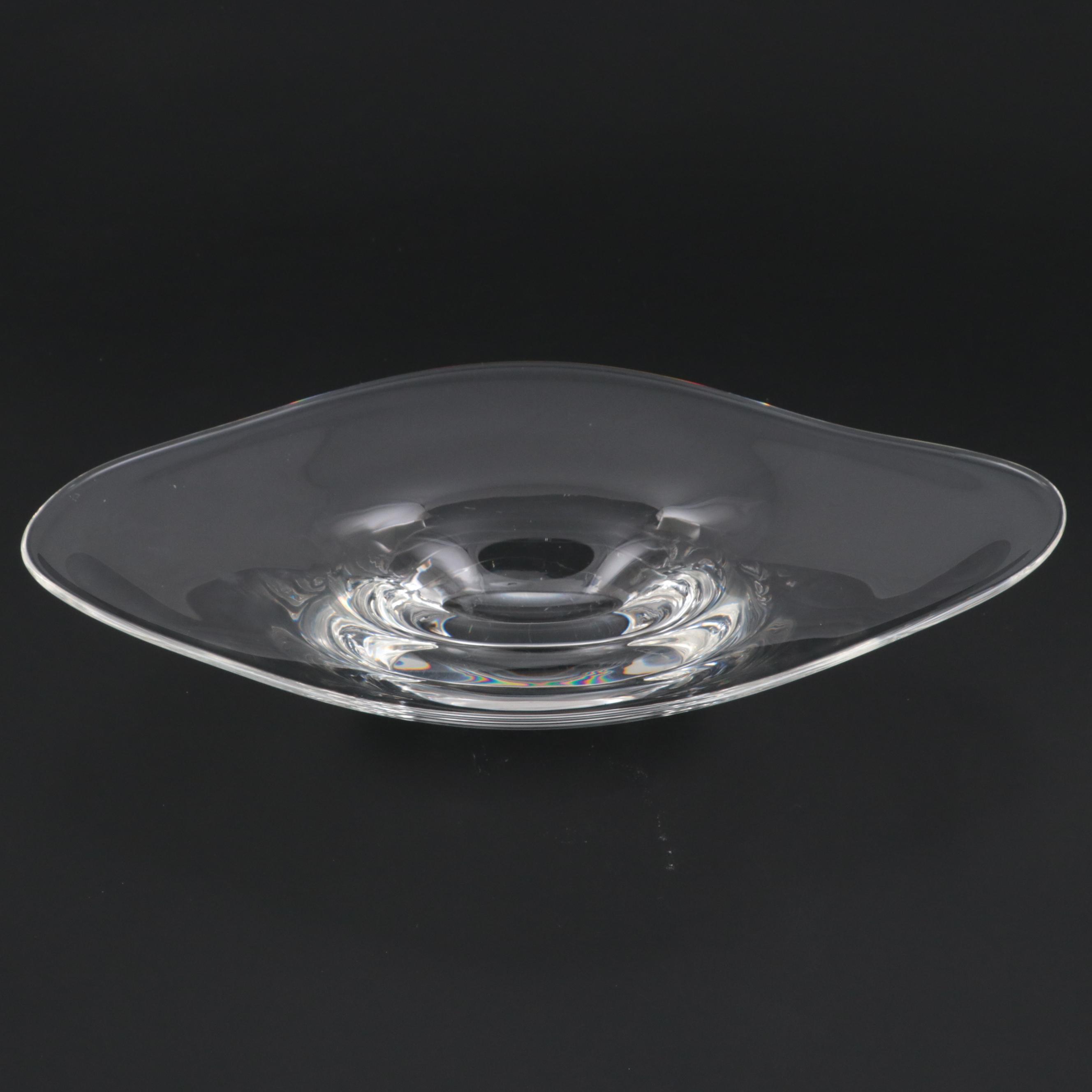 Steuben Art Glass Oblong Shallow Console Bowl