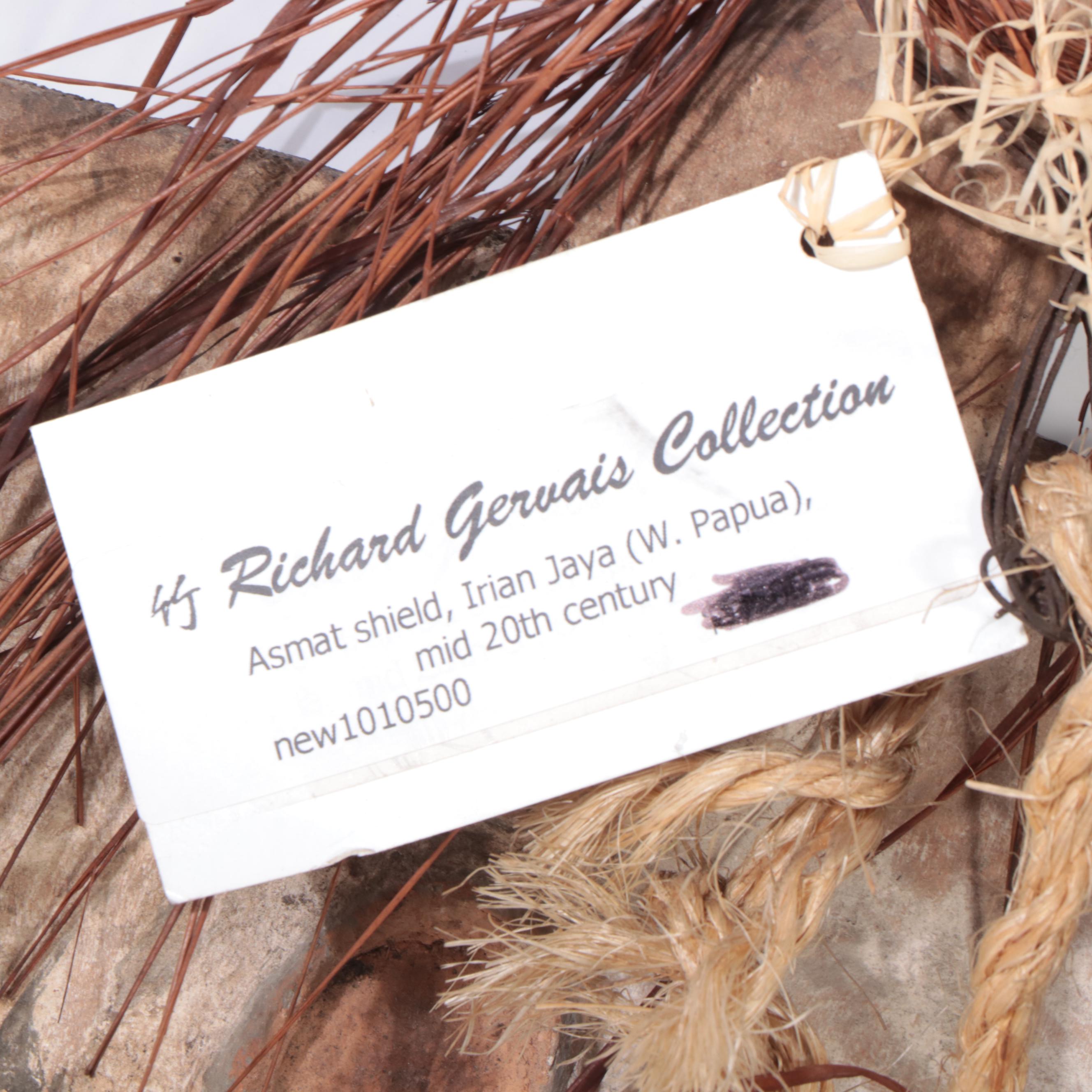 Asmat War Shield Polychrome Hand-Carved Wood, Papua New Guinea