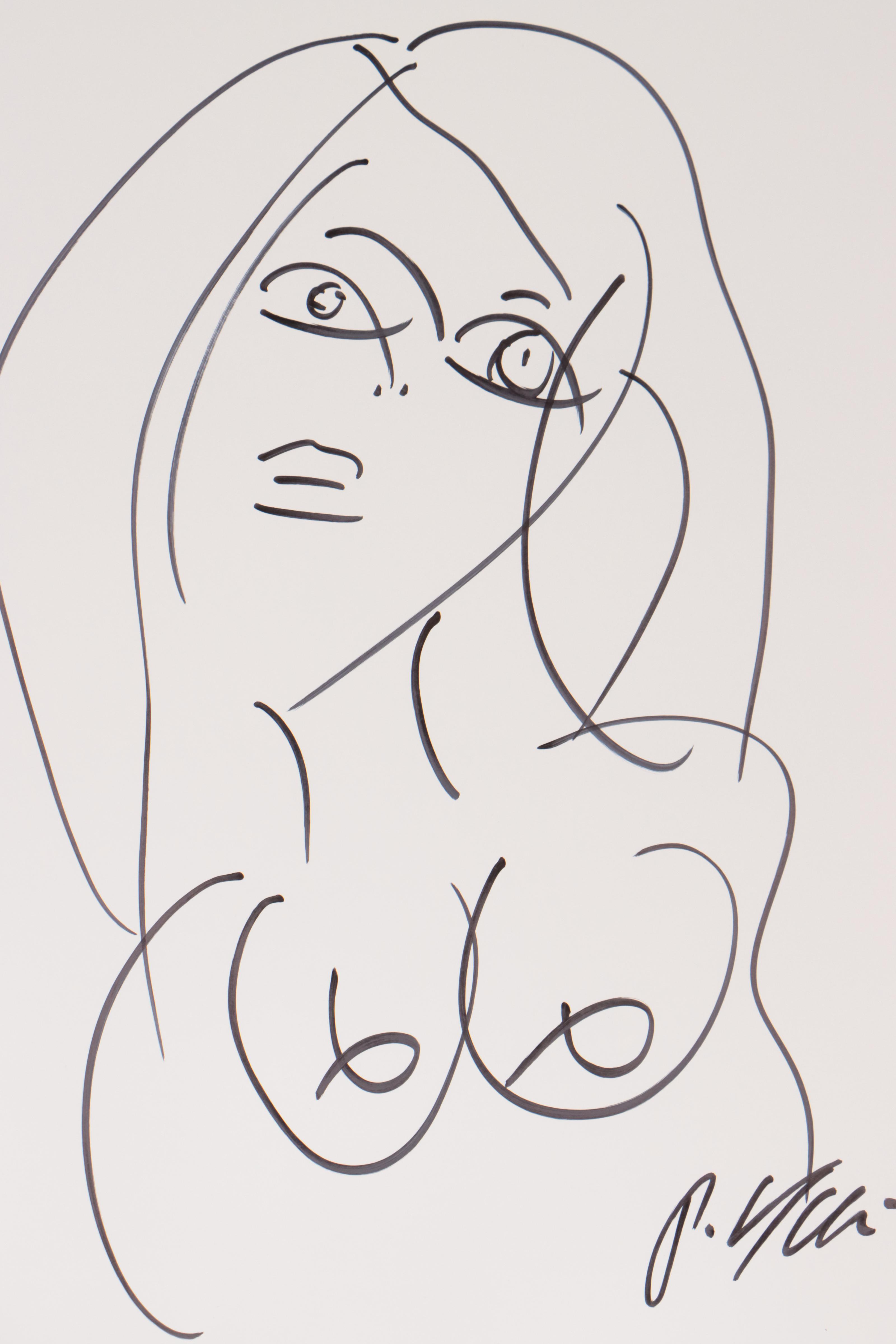 Peter Keil Abstract Ink Drawing of Nude