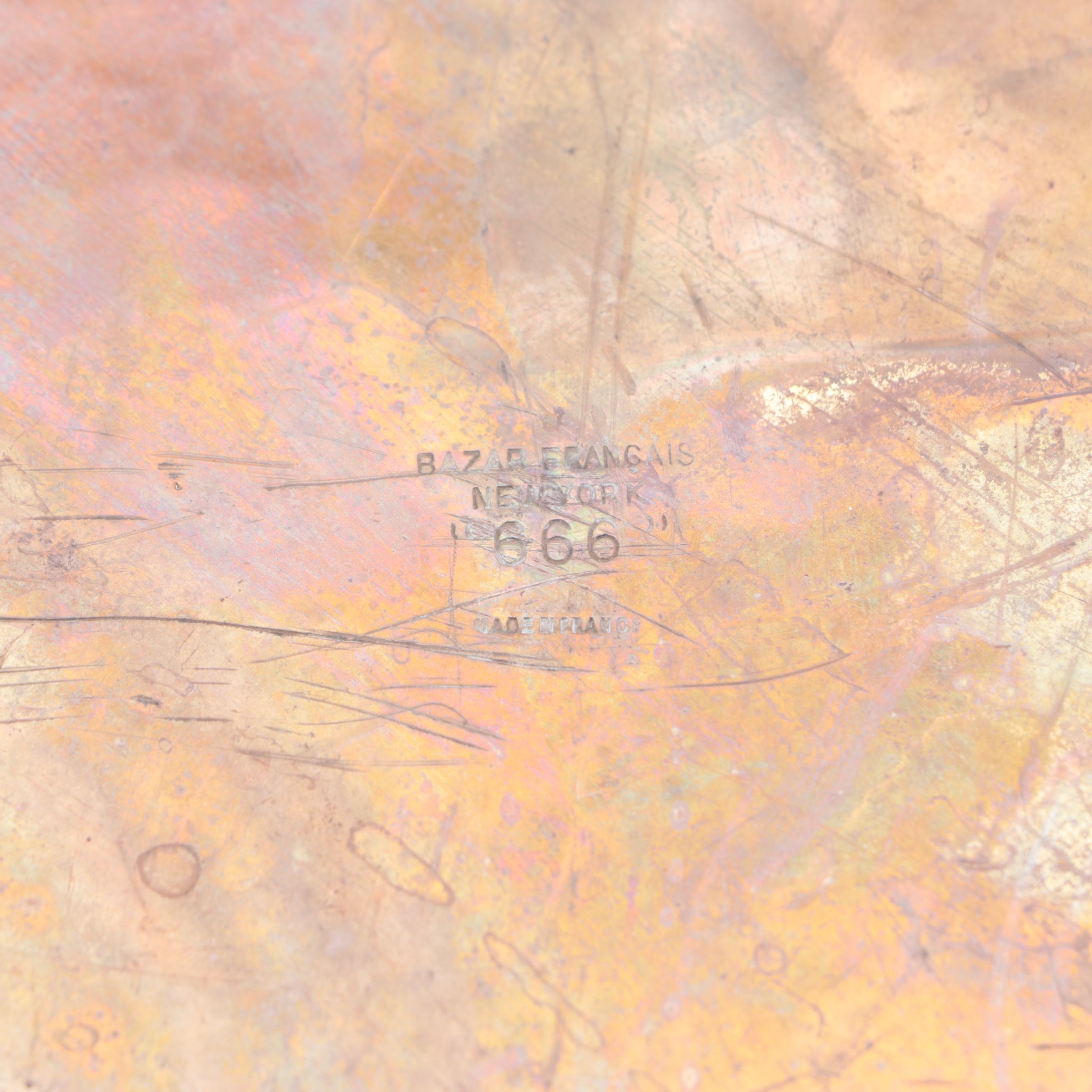 Bazar Français Brass Handled Copper Pot with Other Dovetailed Copper Sauce Pan