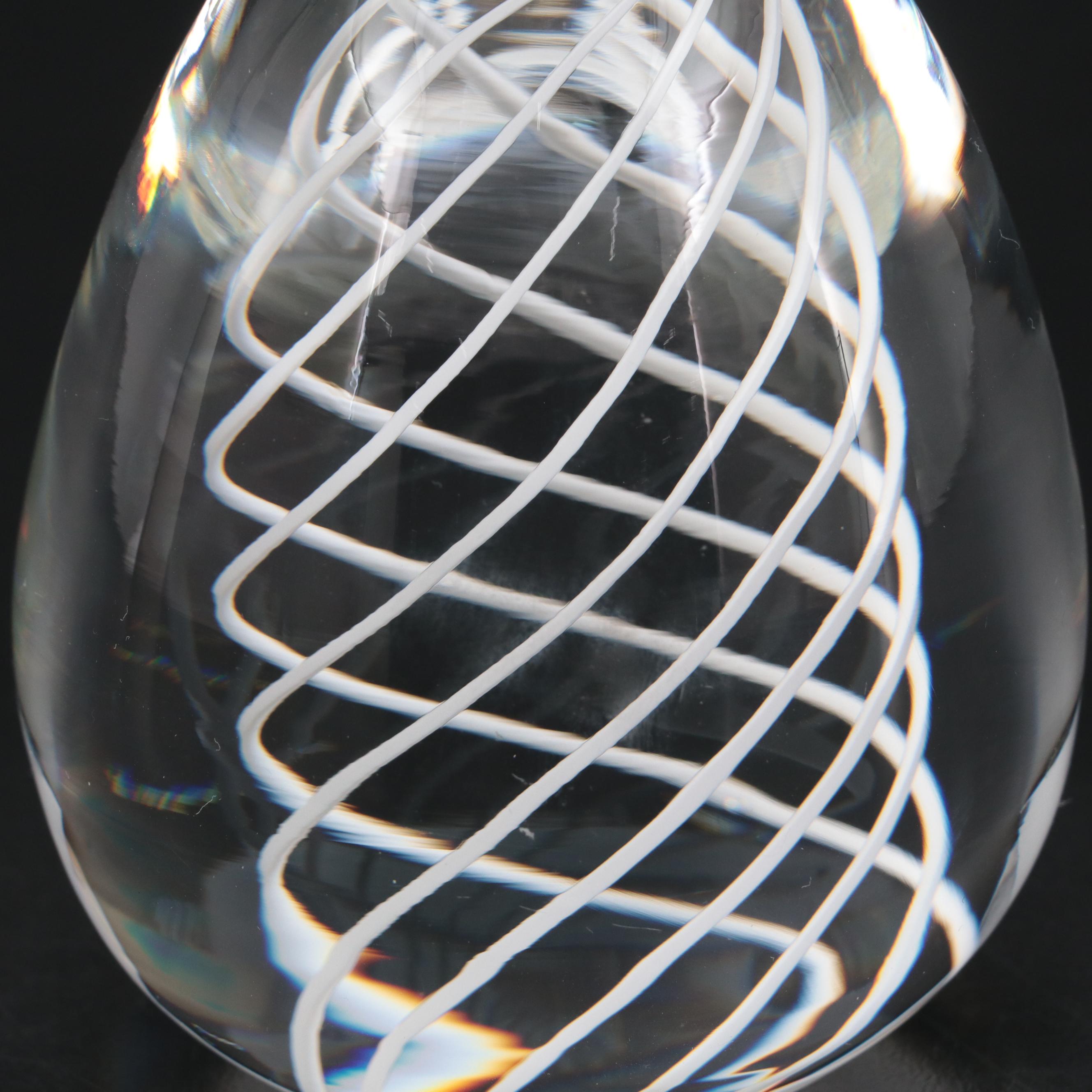 Steuben Swirl Art Glass Pineapple