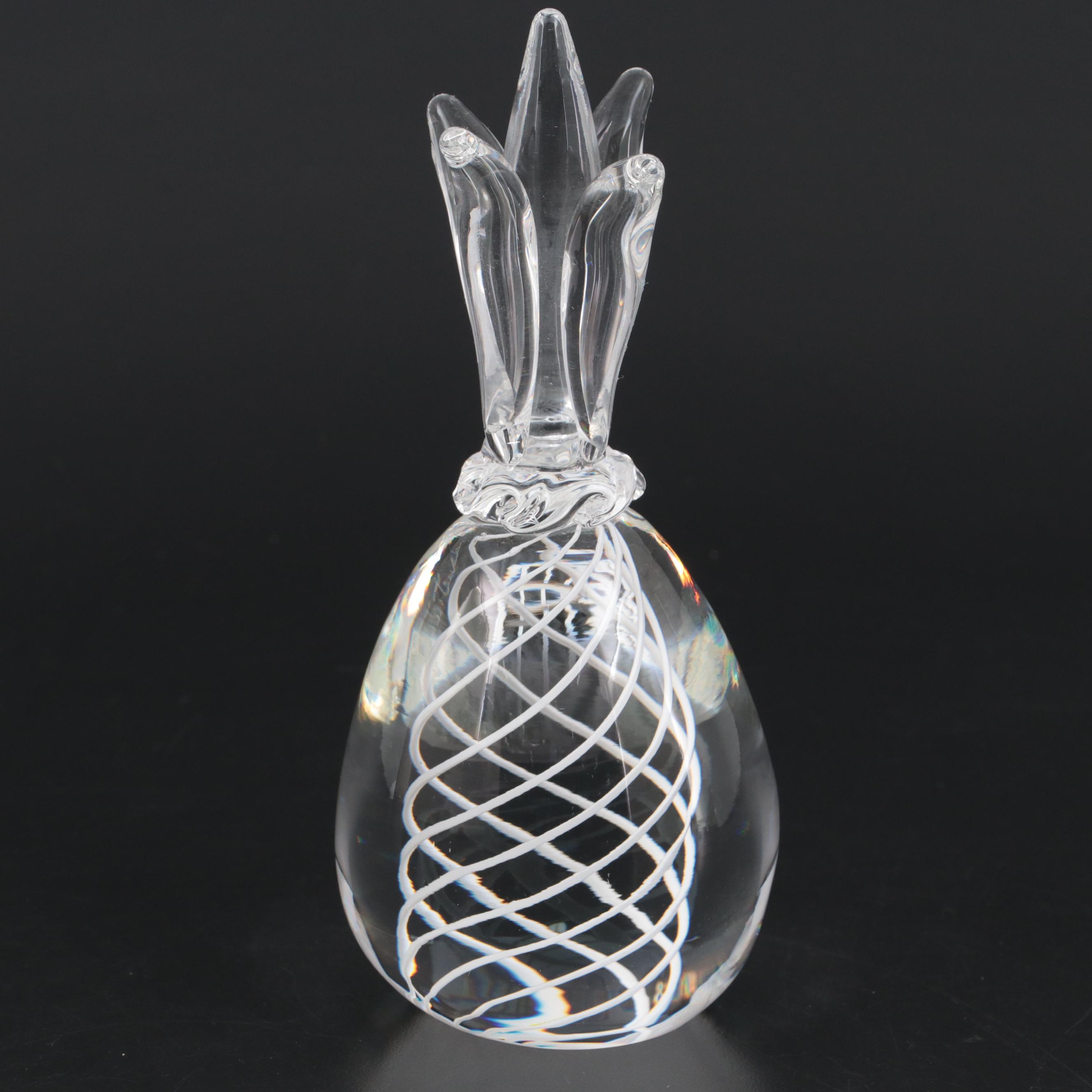 Steuben Swirl Art Glass Pineapple