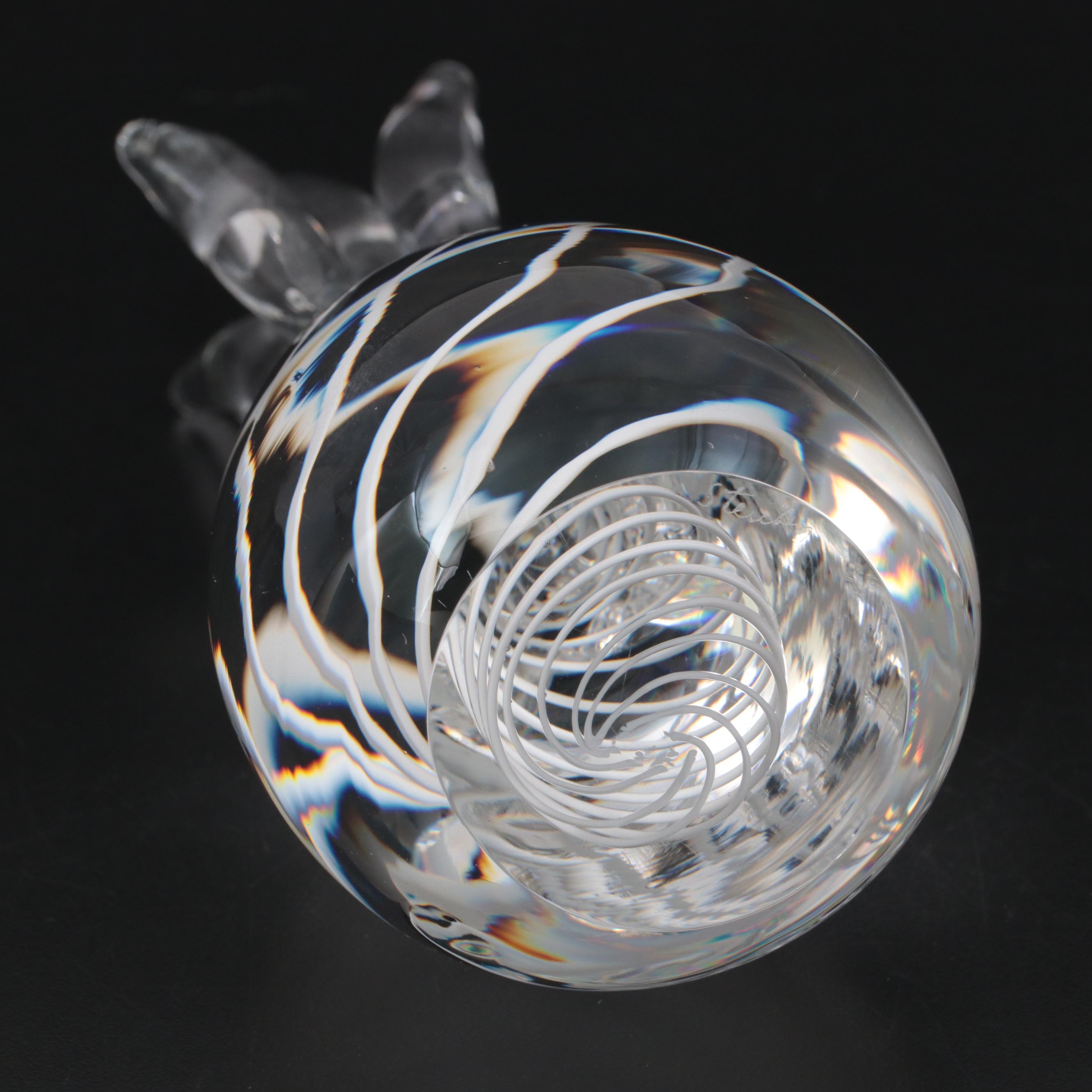 Steuben Swirl Art Glass Pineapple
