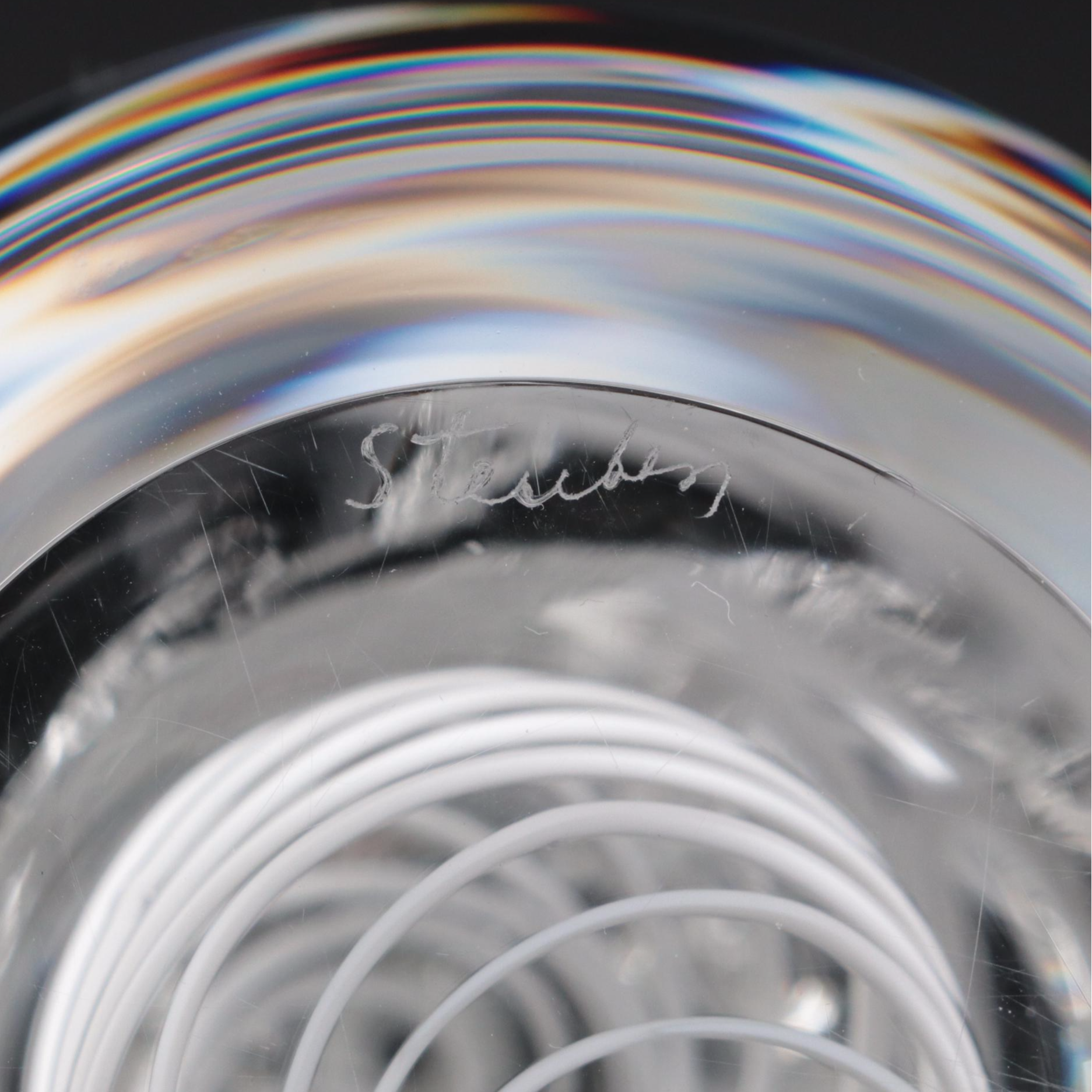 Steuben Swirl Art Glass Pineapple