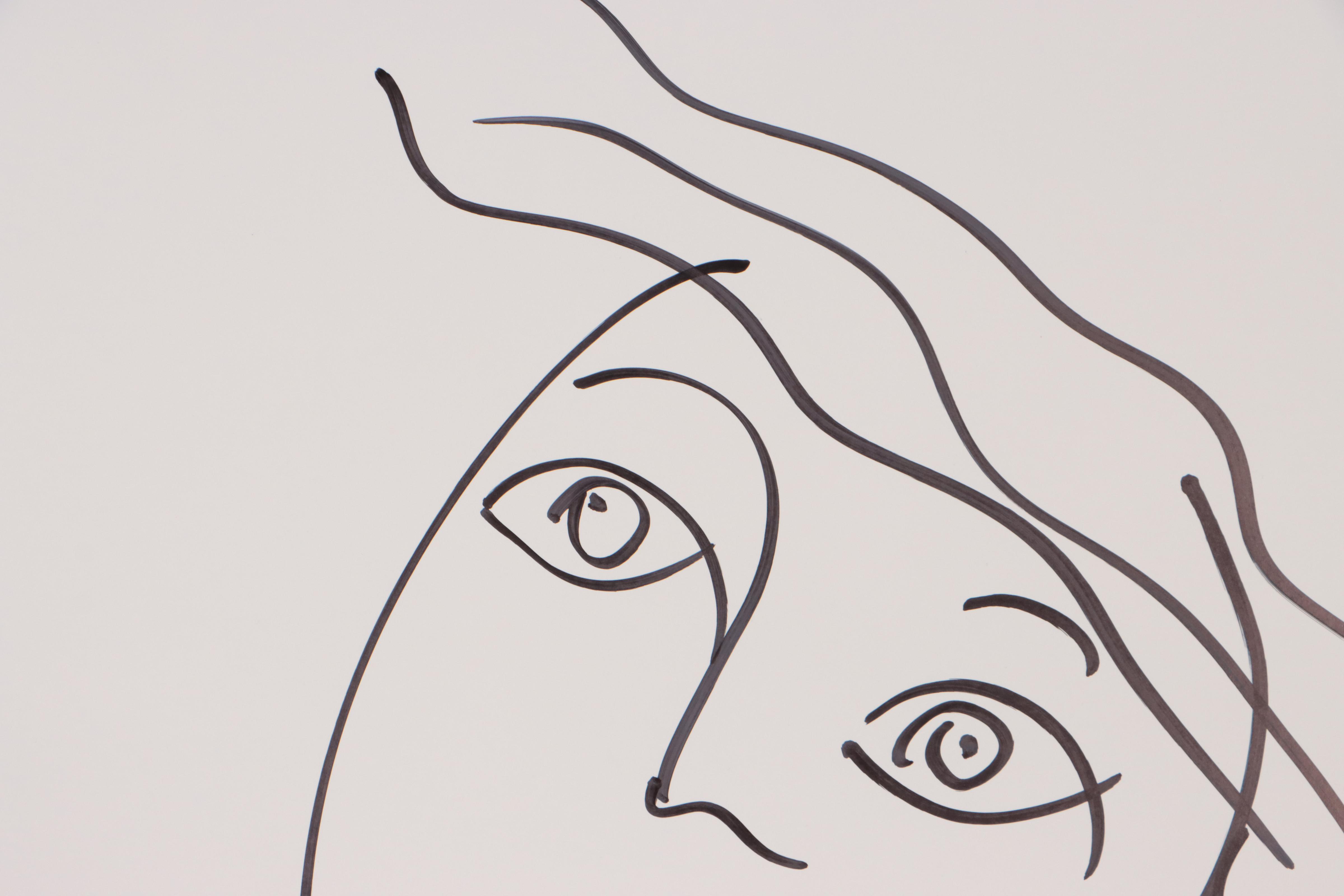 Peter Keil Abstract Ink Drawing of Nude