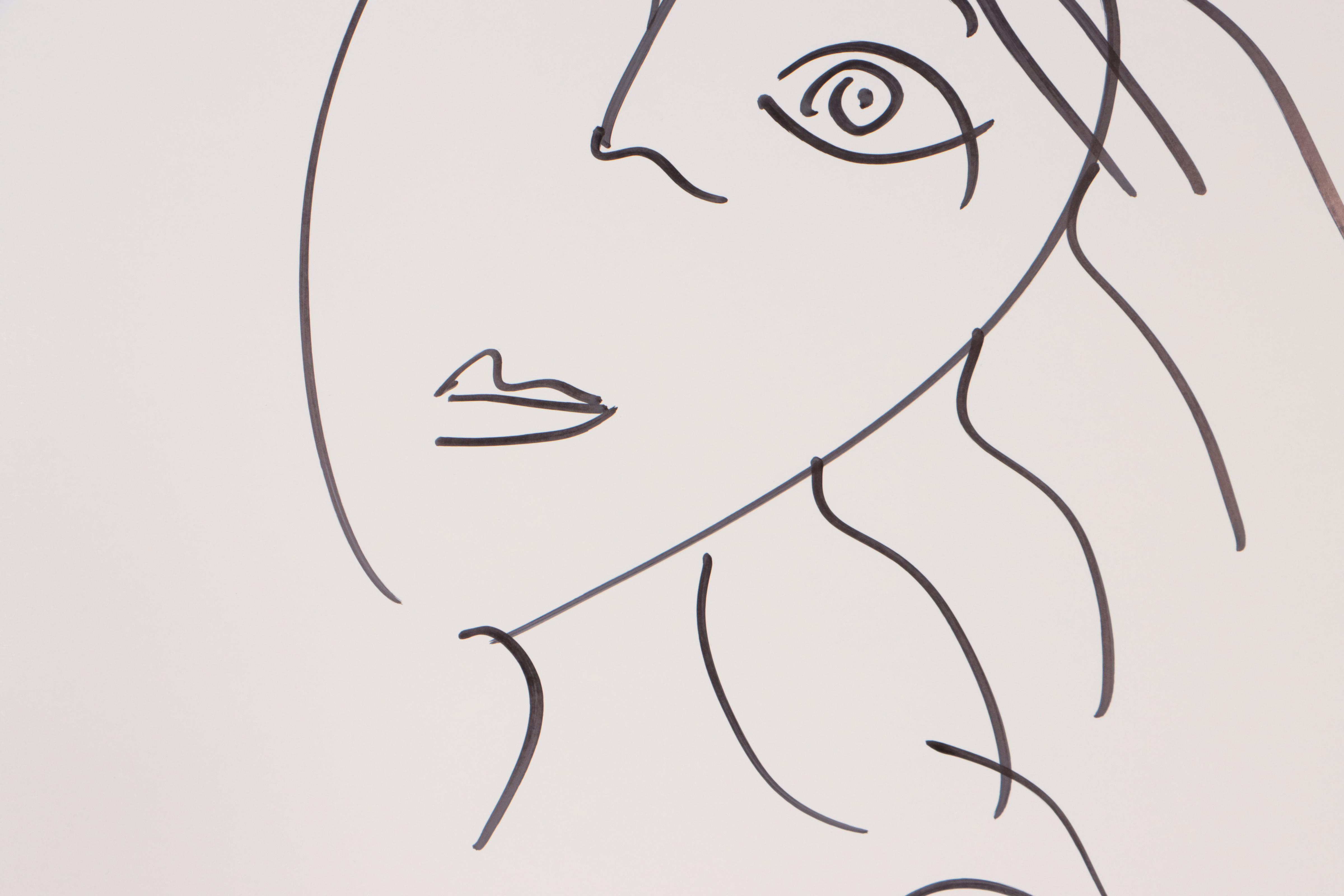 Peter Keil Abstract Ink Drawing of Nude