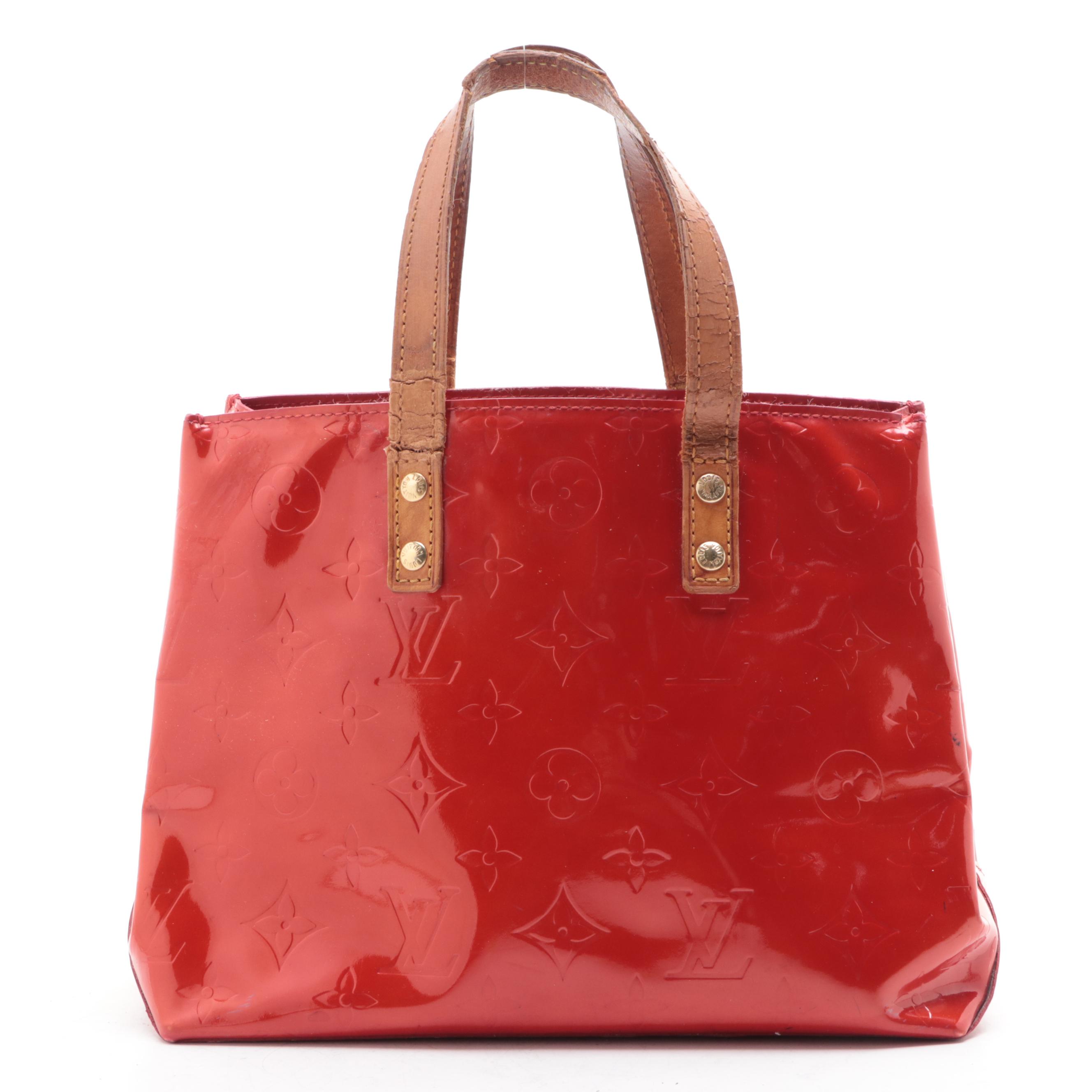 Louis Vuitton Reade PM Tote in Red Monogram Vernis and Vachetta Leather