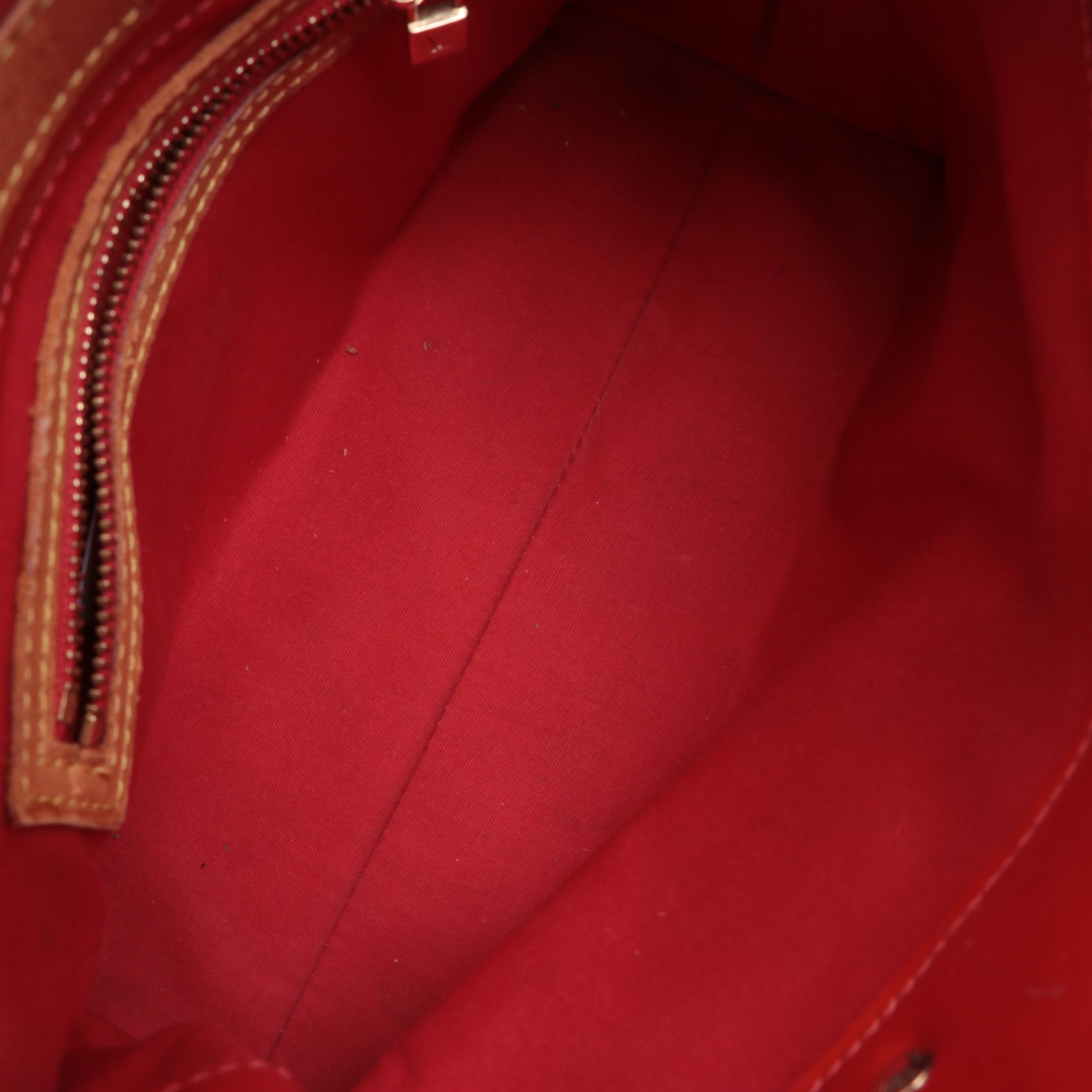 Louis Vuitton Reade PM Tote in Red Monogram Vernis and Vachetta Leather