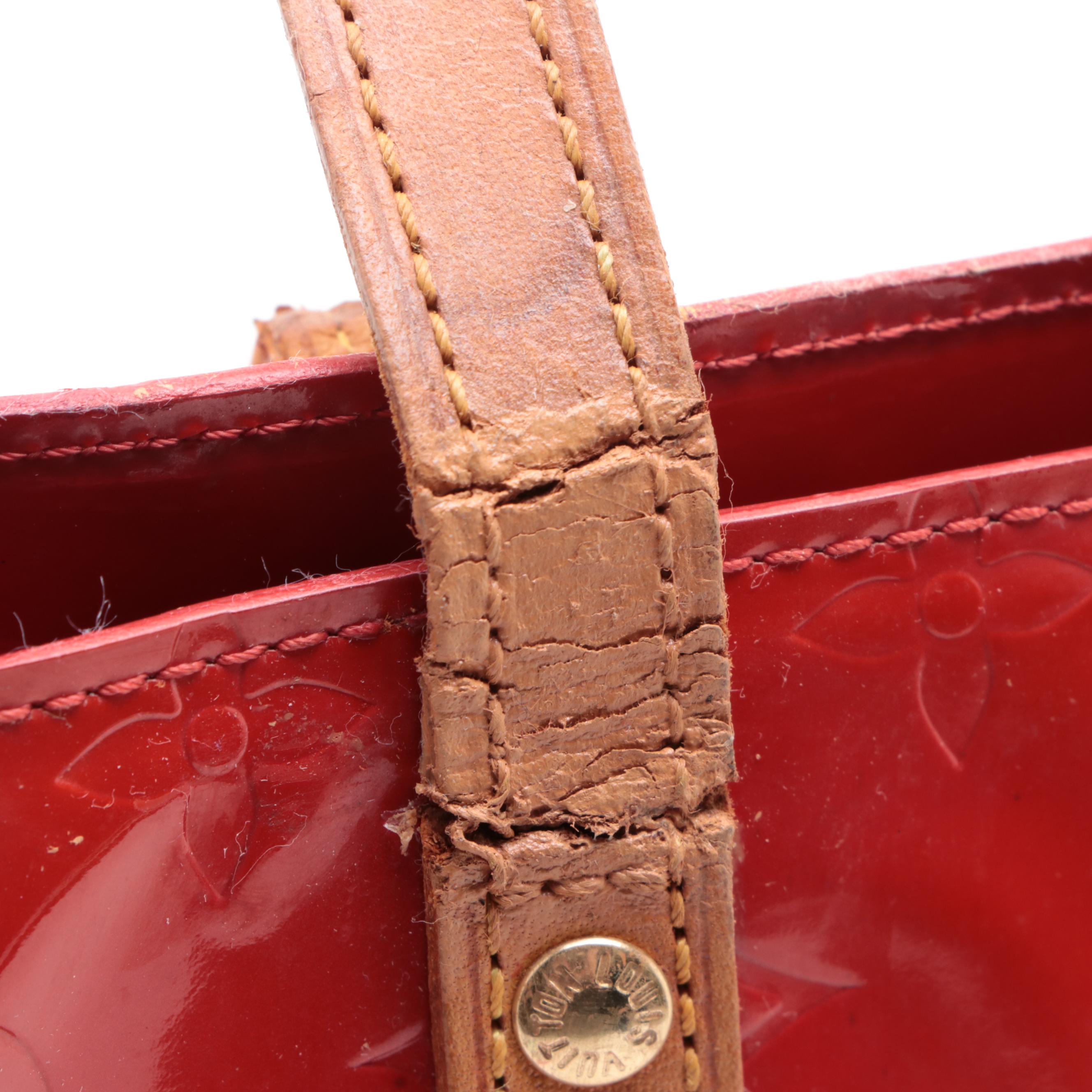 Louis Vuitton Reade PM Tote in Red Monogram Vernis and Vachetta Leather