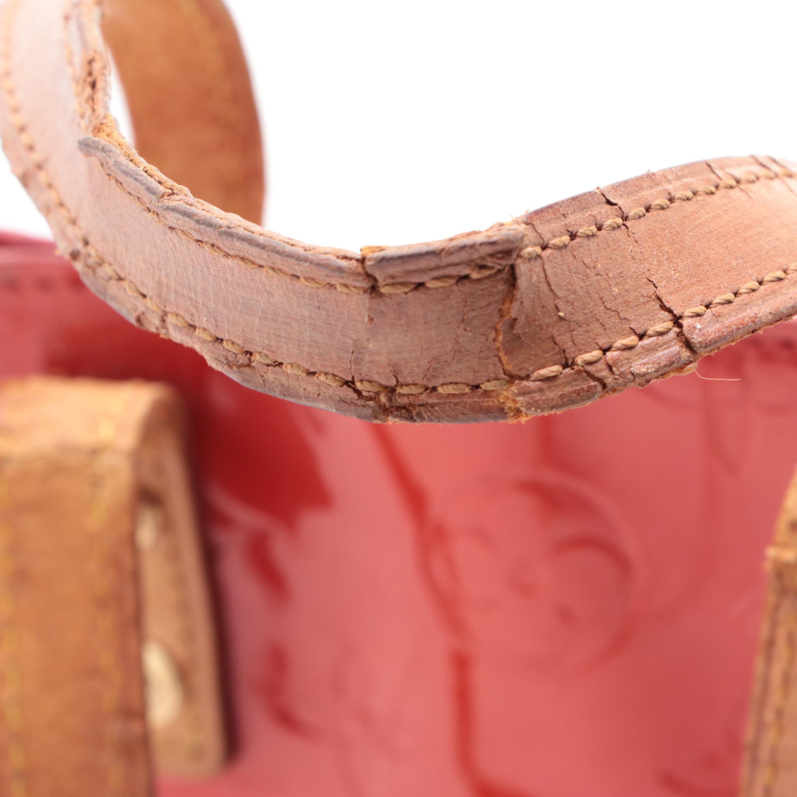 Louis Vuitton Reade PM Tote in Red Monogram Vernis and Vachetta Leather