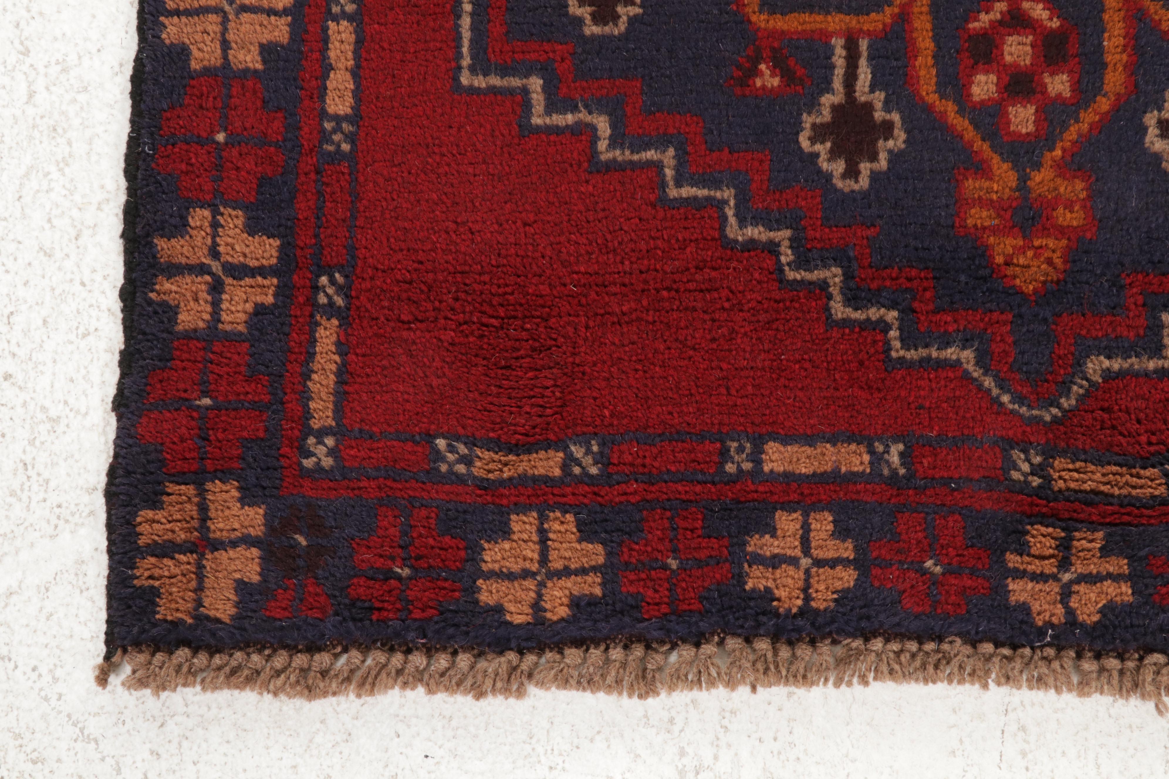 3'7 x 6'4 Hand-Knotted Afghan Teimani Area Rug