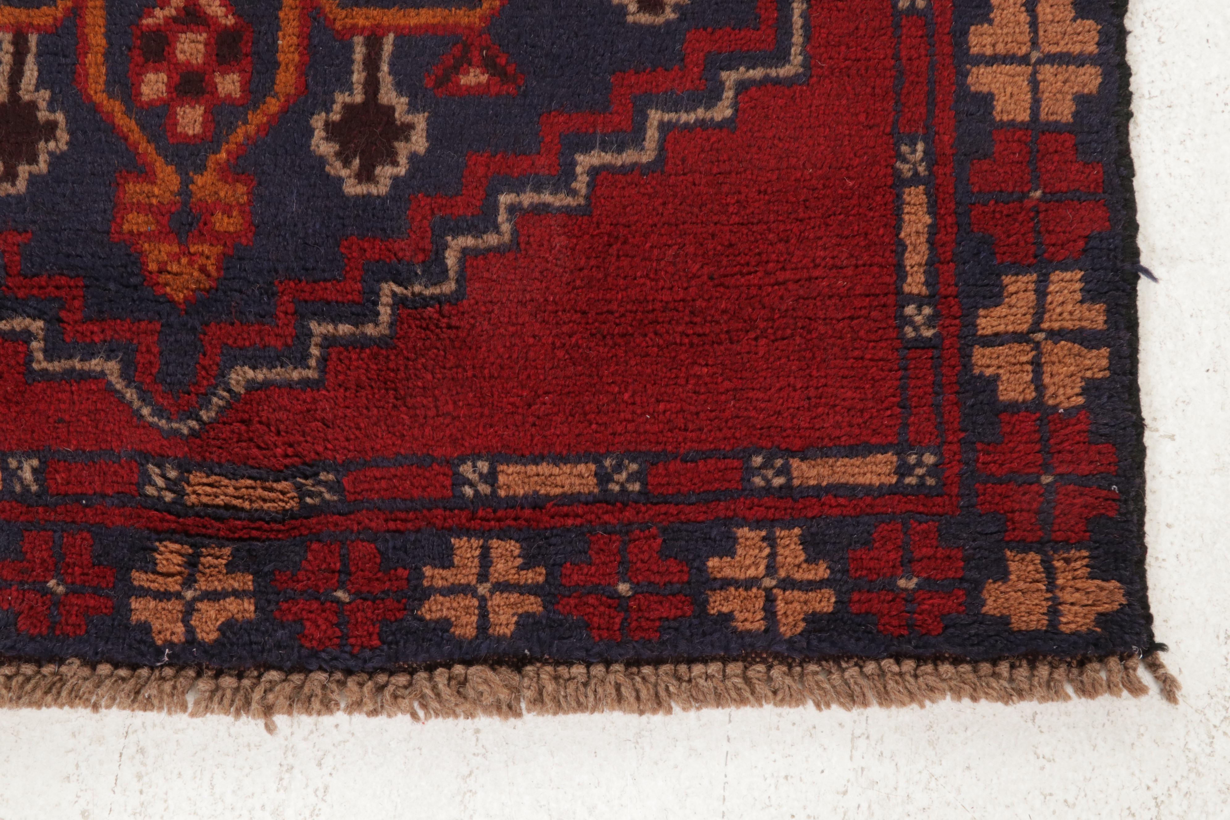 3'7 x 6'4 Hand-Knotted Afghan Teimani Area Rug