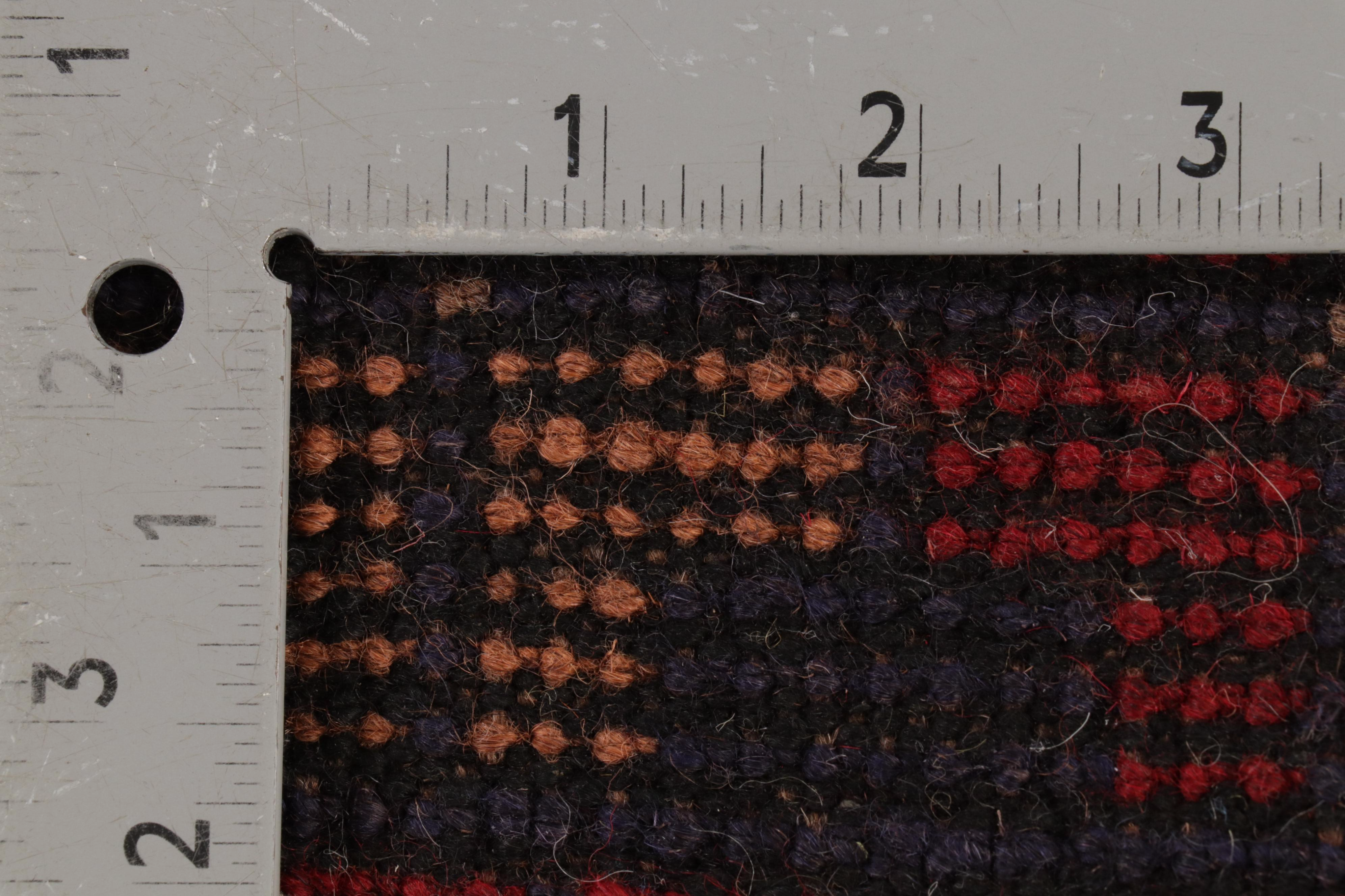 3'7 x 6'4 Hand-Knotted Afghan Teimani Area Rug