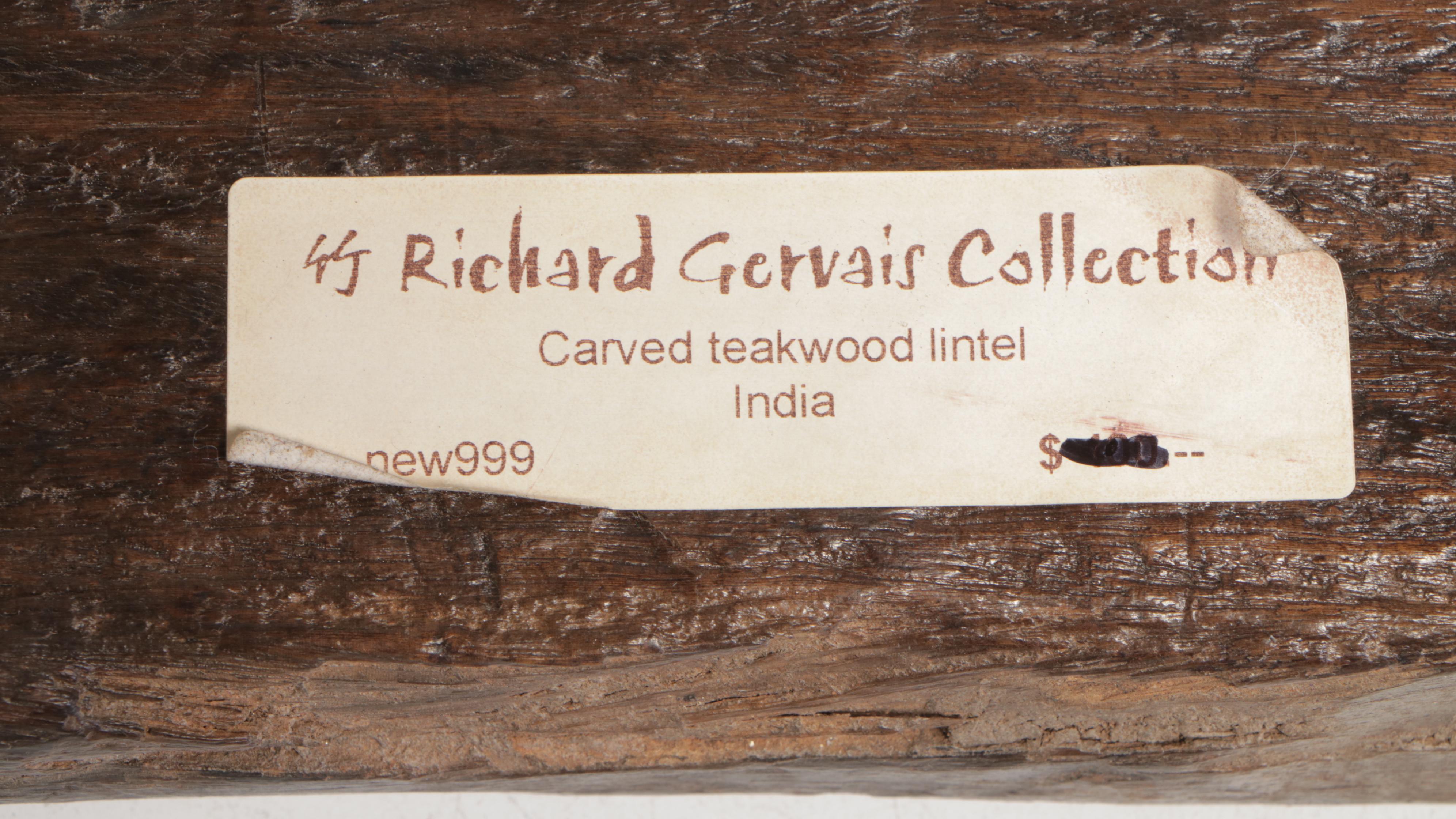 Indian Carved Teak Architectural Lintel