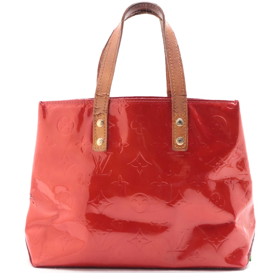 Louis Vuitton Reade PM Tote in Red Monogram Vernis and Vachetta Leather