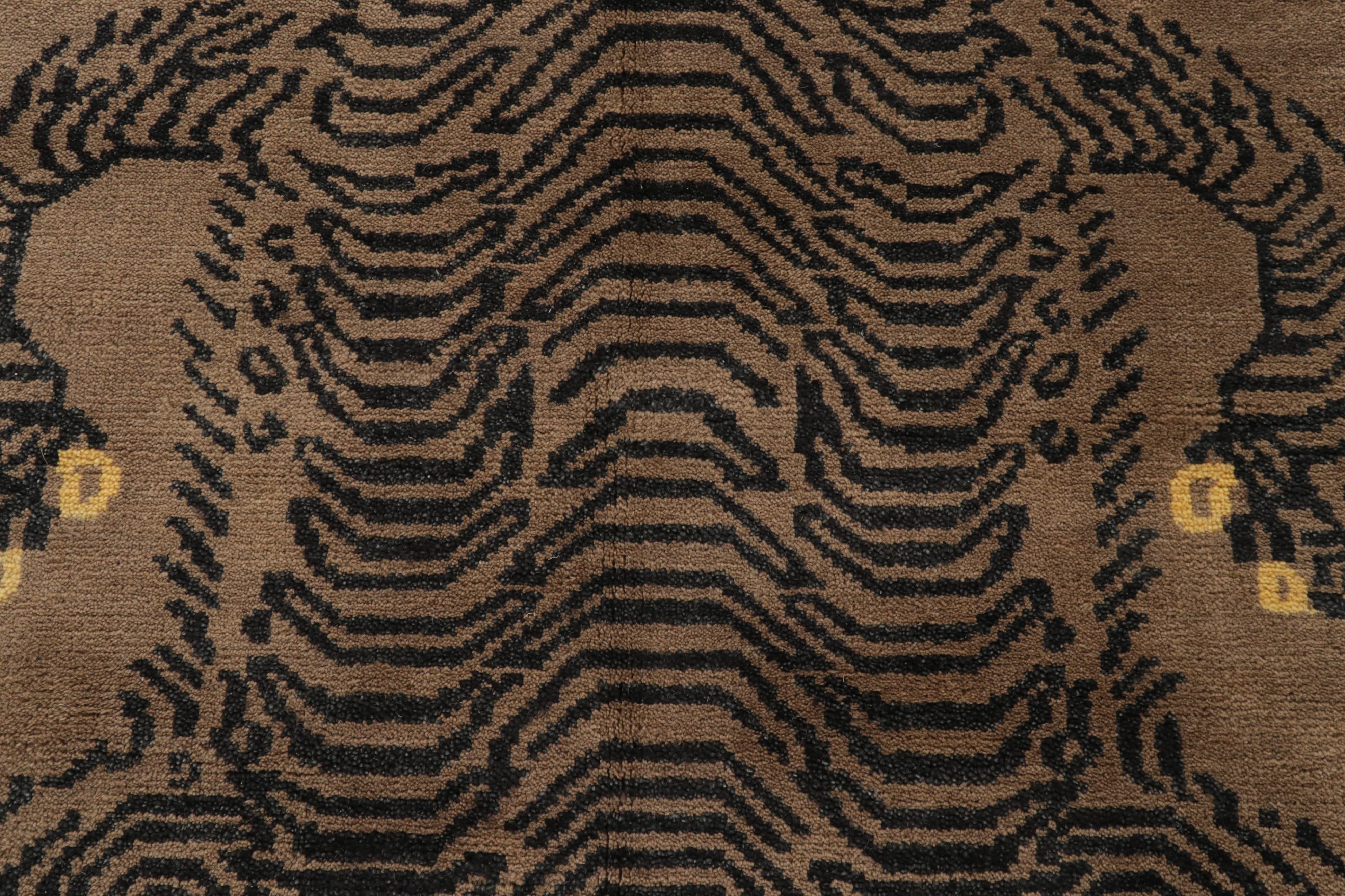 4' x 5'10 Hand-Knotted Tibetan Pictorial Tiger Area Rug