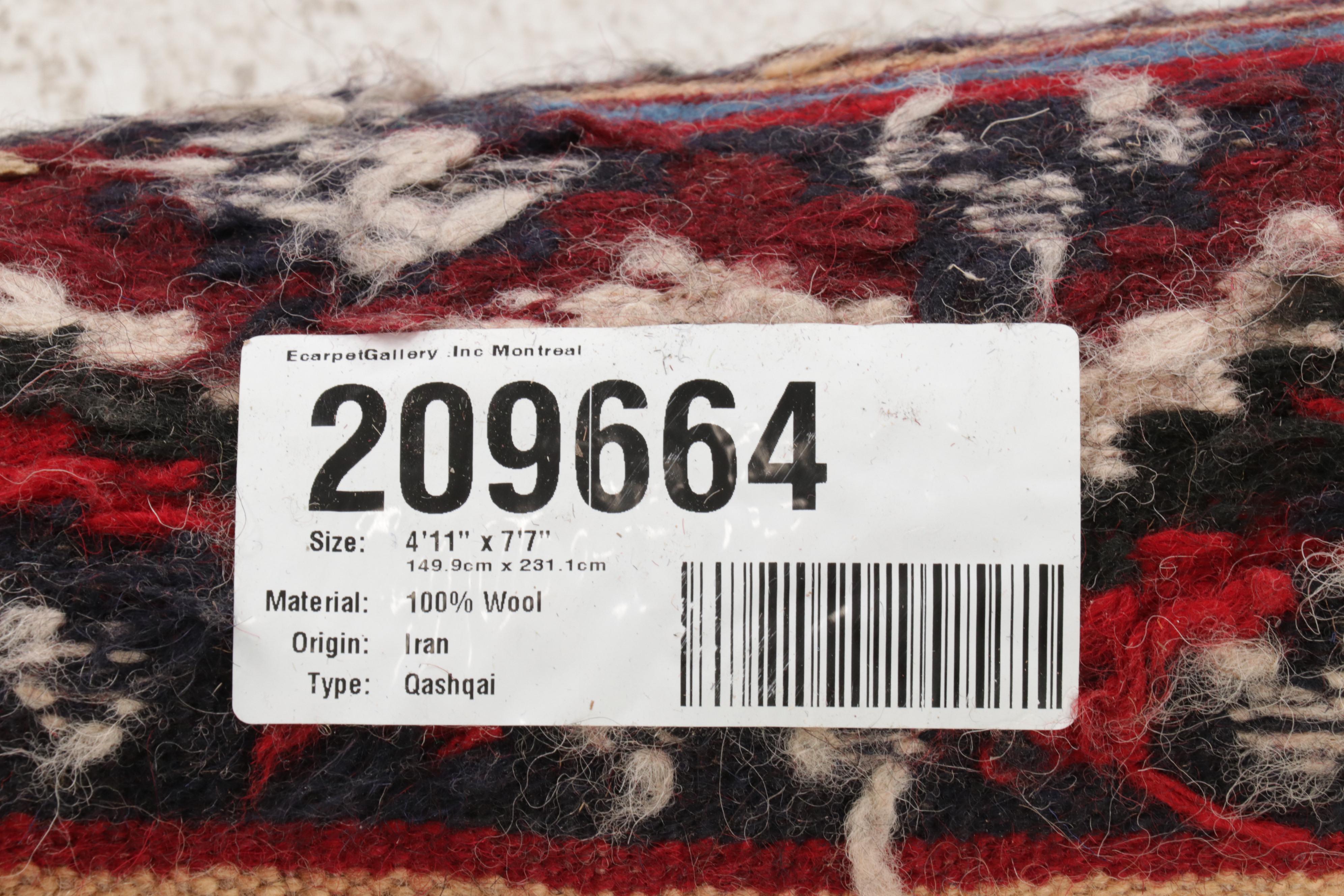 4'11 x 8'1 Handwoven Persian Qashqai Area Rug