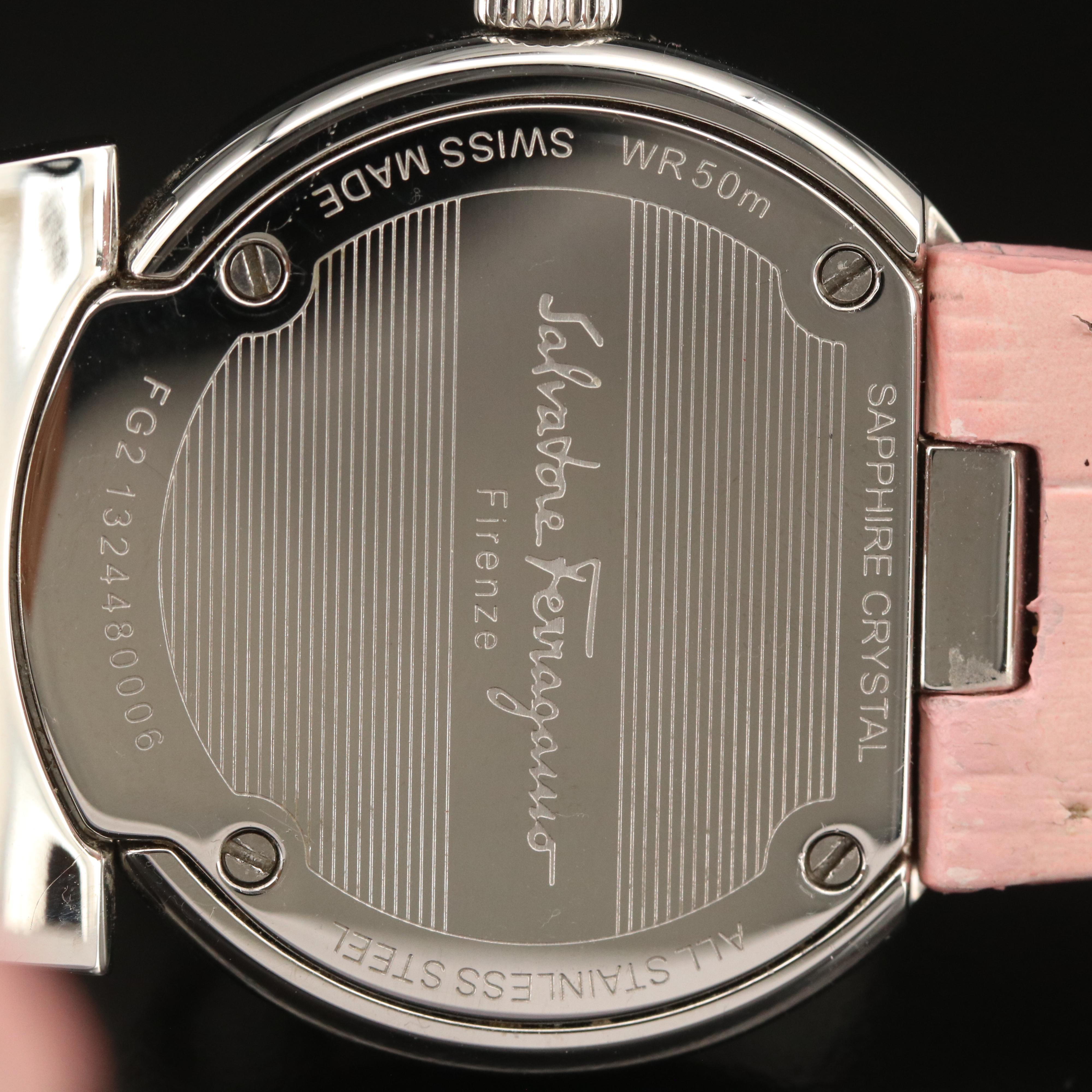 Ferragamo "Grande Maison" Diamond Bezel Quartz Watch