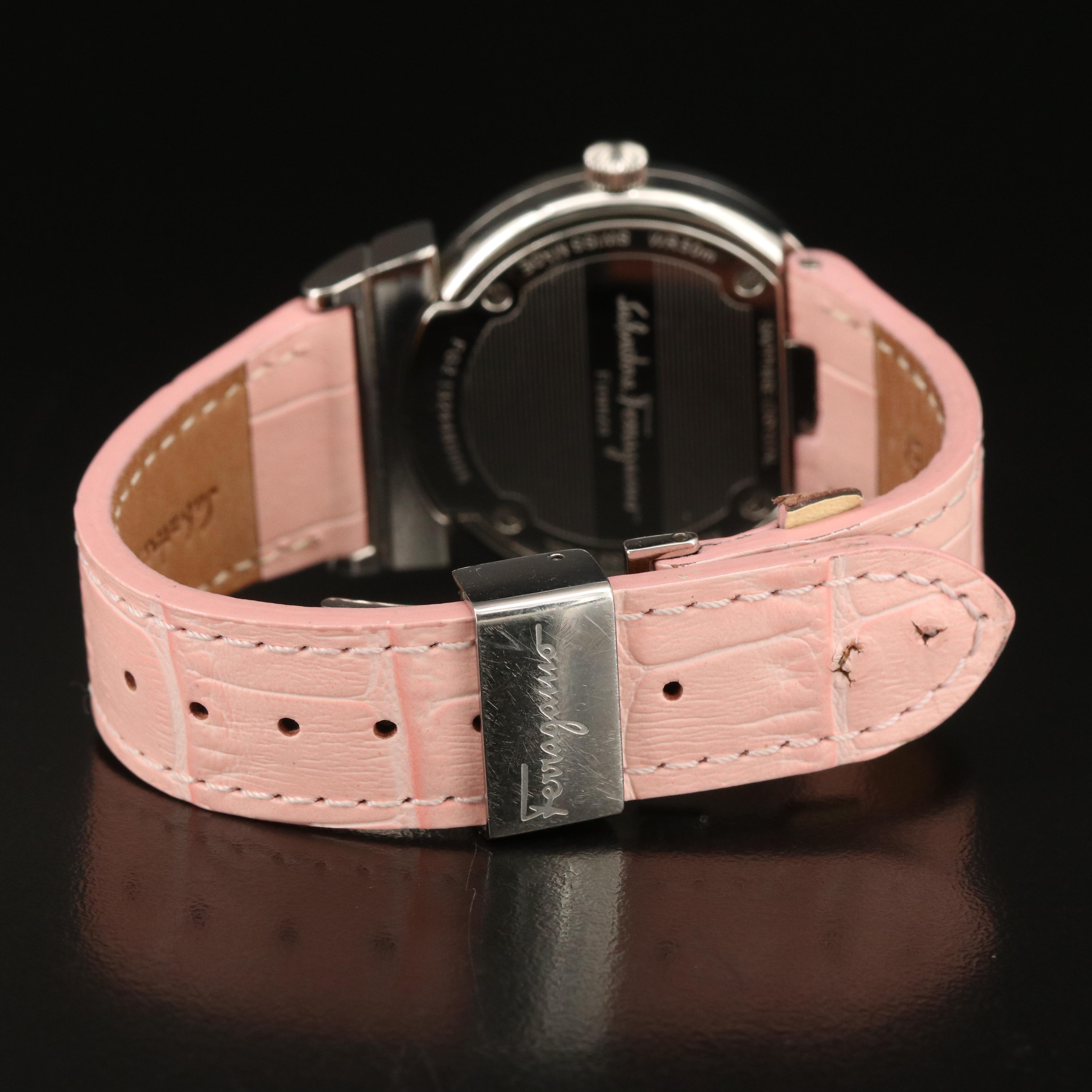 Ferragamo "Grande Maison" Diamond Bezel Quartz Watch