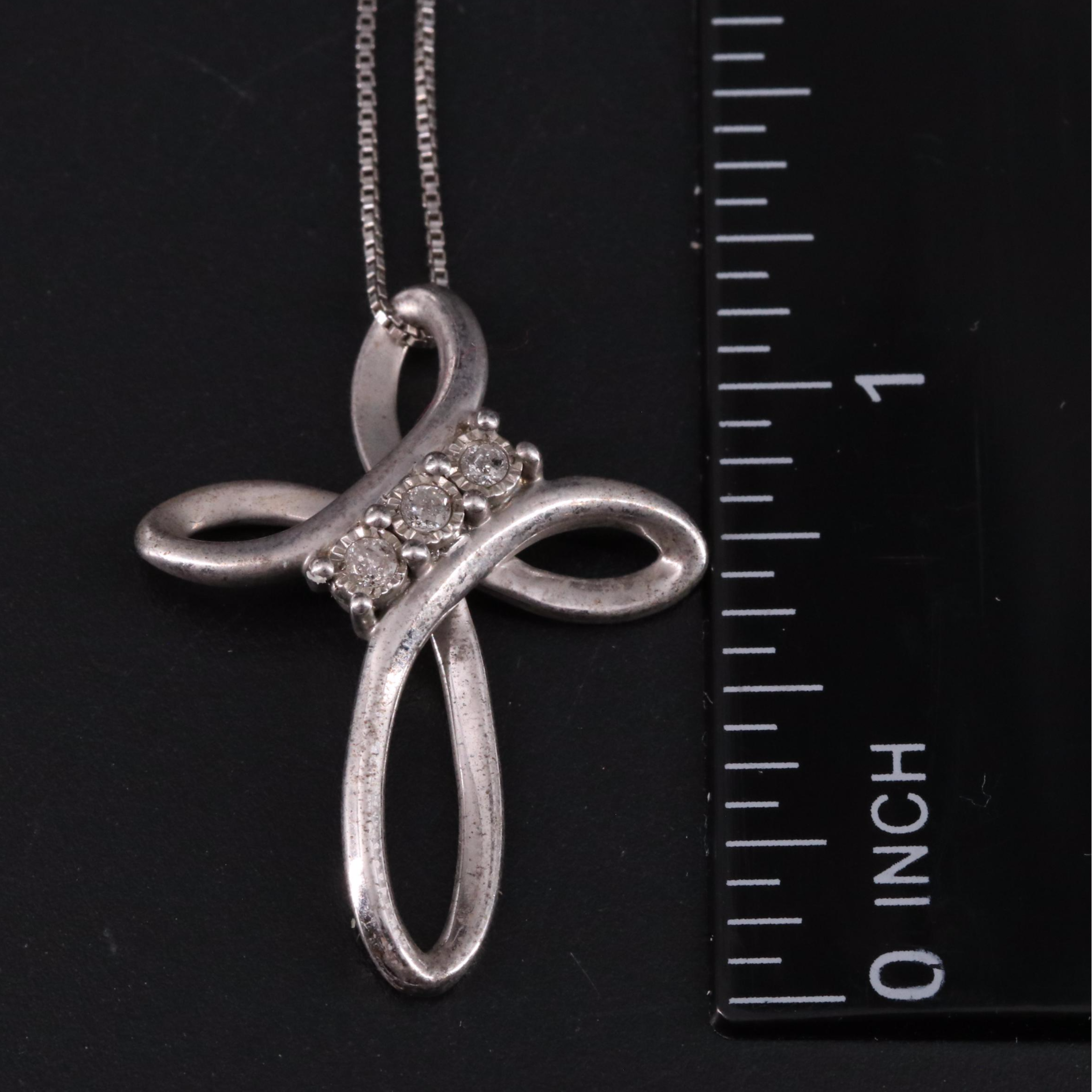 Sterling Cross Pendant Necklace