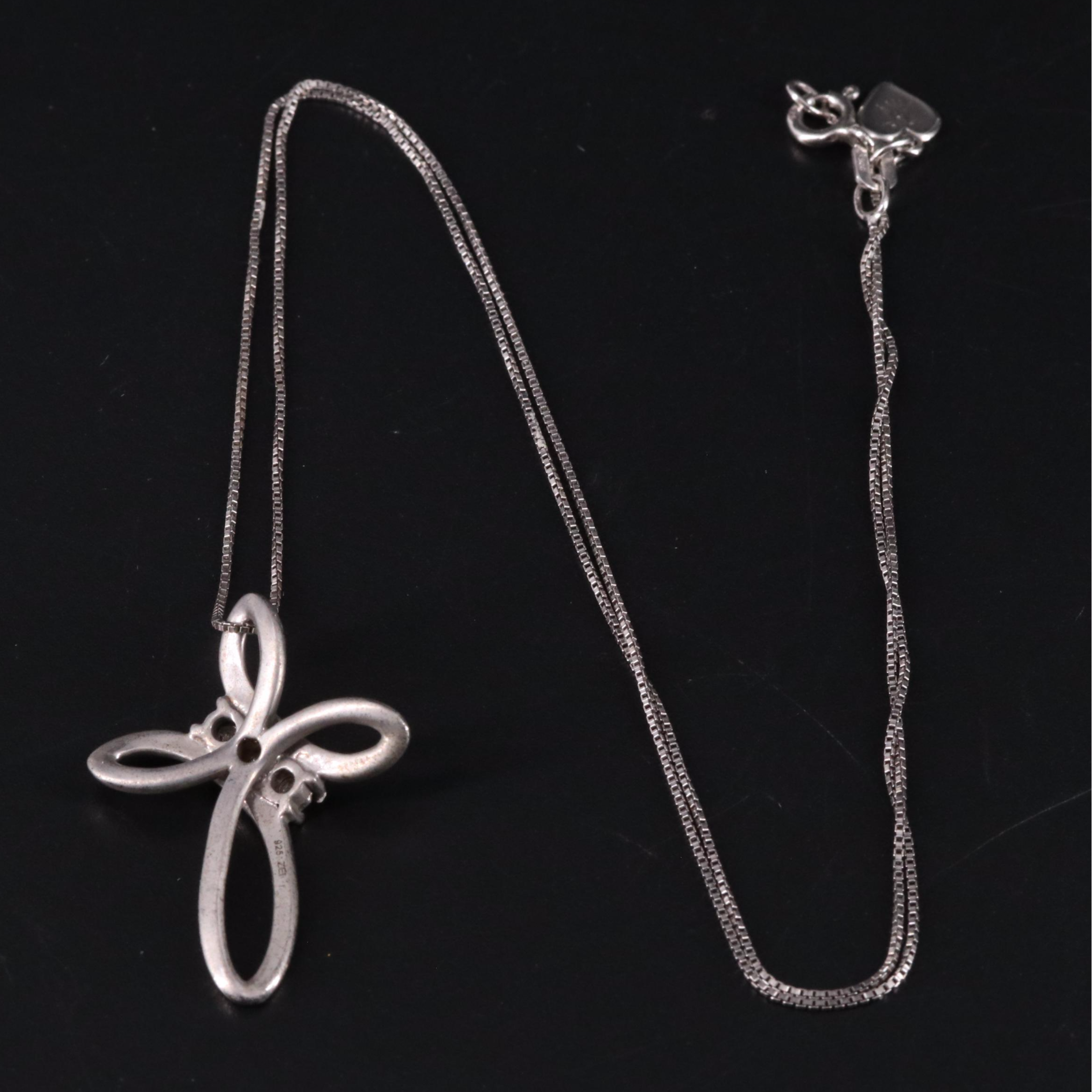 Sterling Cross Pendant Necklace