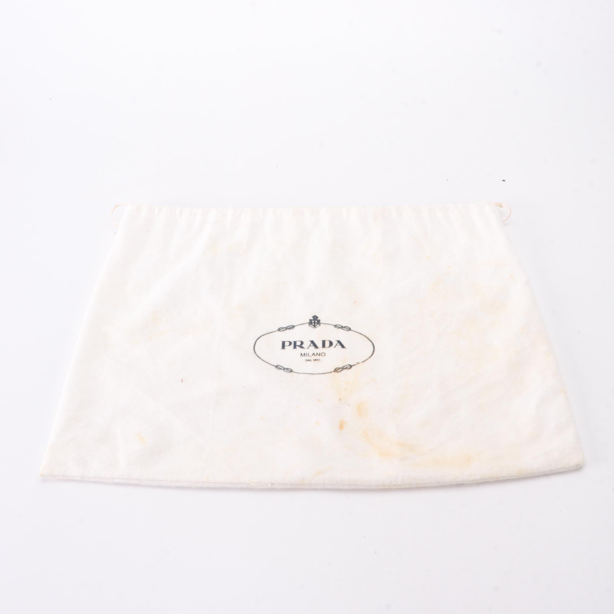 Prada Small Zip Shoulder Bag in Black Cervo Lux Deerskin Leather