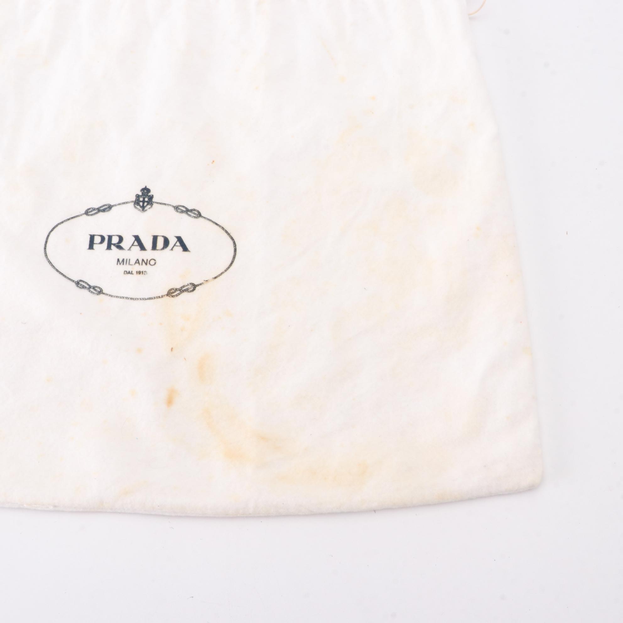 Prada Small Zip Shoulder Bag in Black Cervo Lux Deerskin Leather