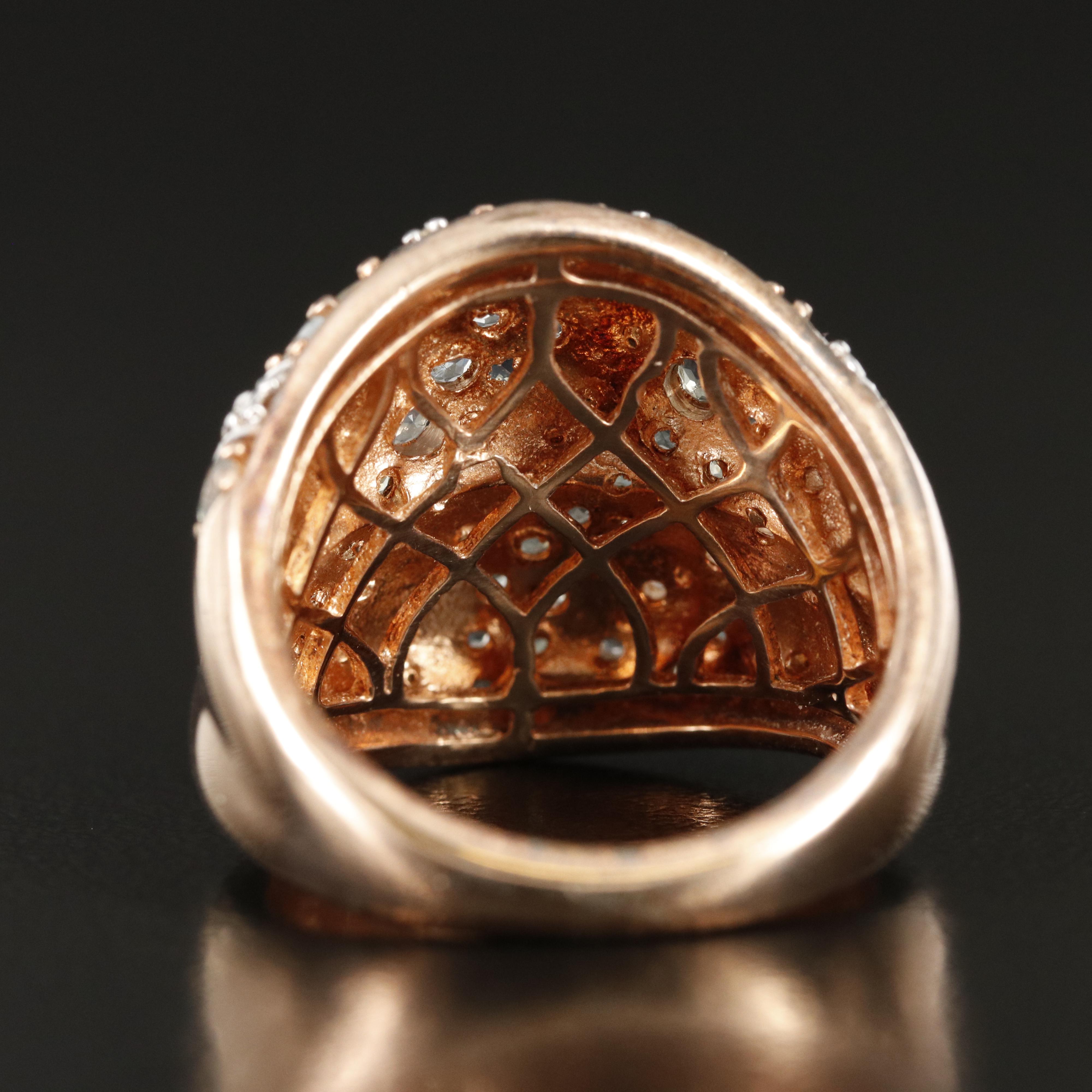 Sterling Alexandrite and Topaz Cluster Ring