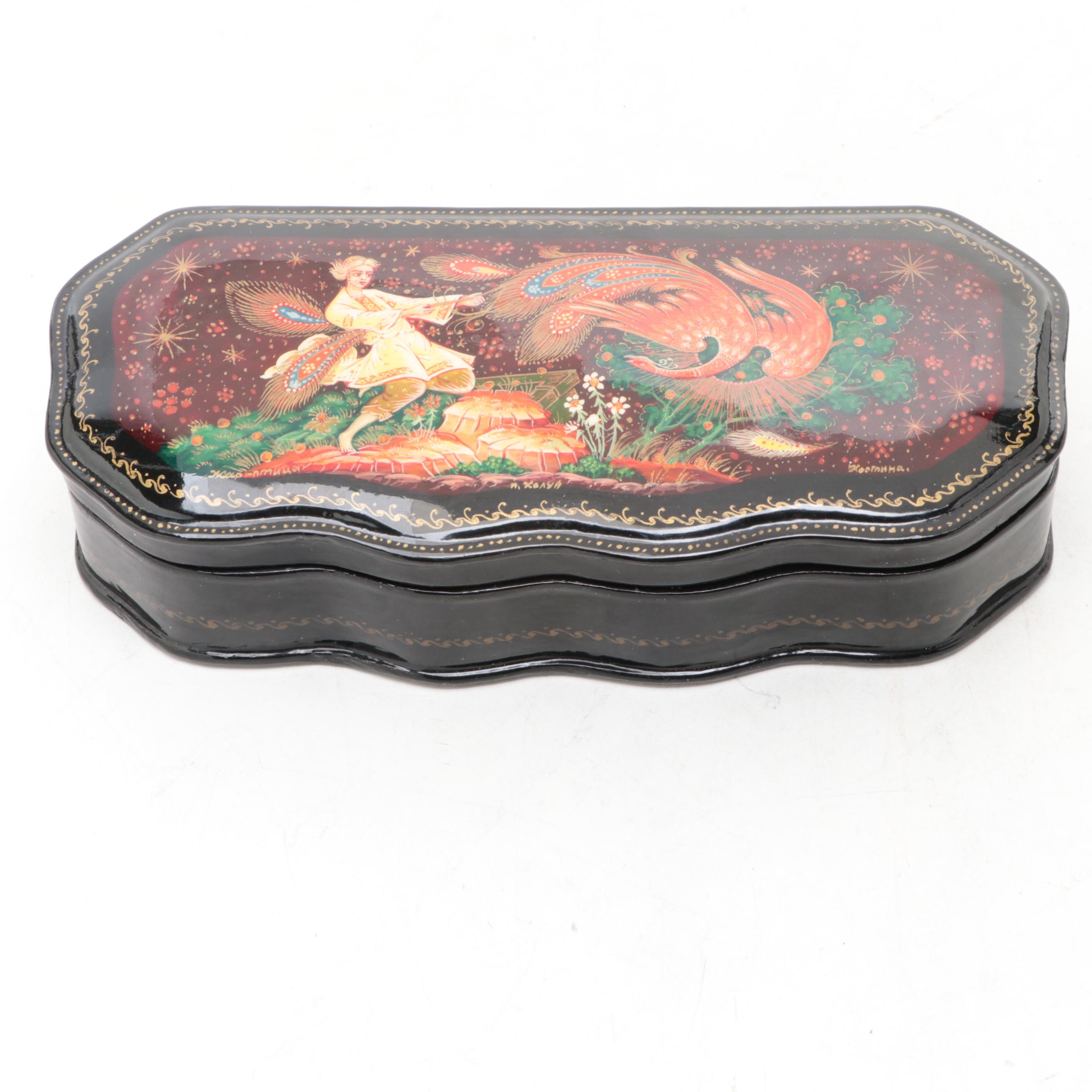 Russian "Ivan and the Firebird" and Other Hand-Painted Lacquer Fairytale Boxes