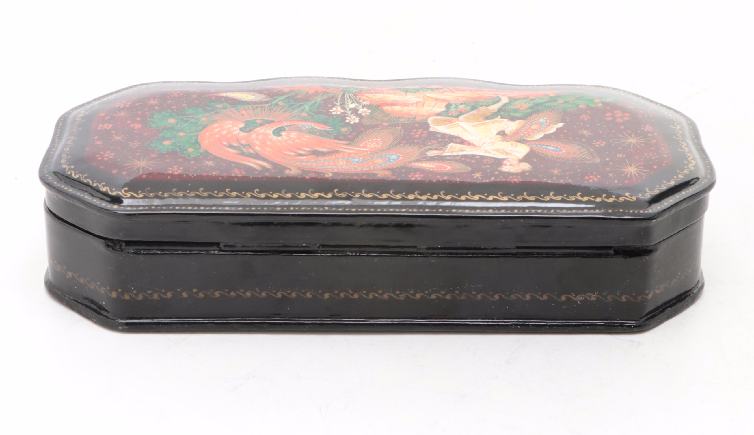 Russian "Ivan and the Firebird" and Other Hand-Painted Lacquer Fairytale Boxes