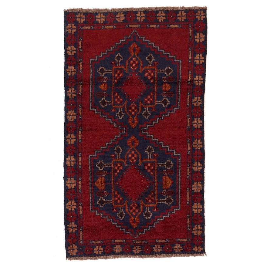 3'7 x 6'4 Hand-Knotted Afghan Teimani Area Rug