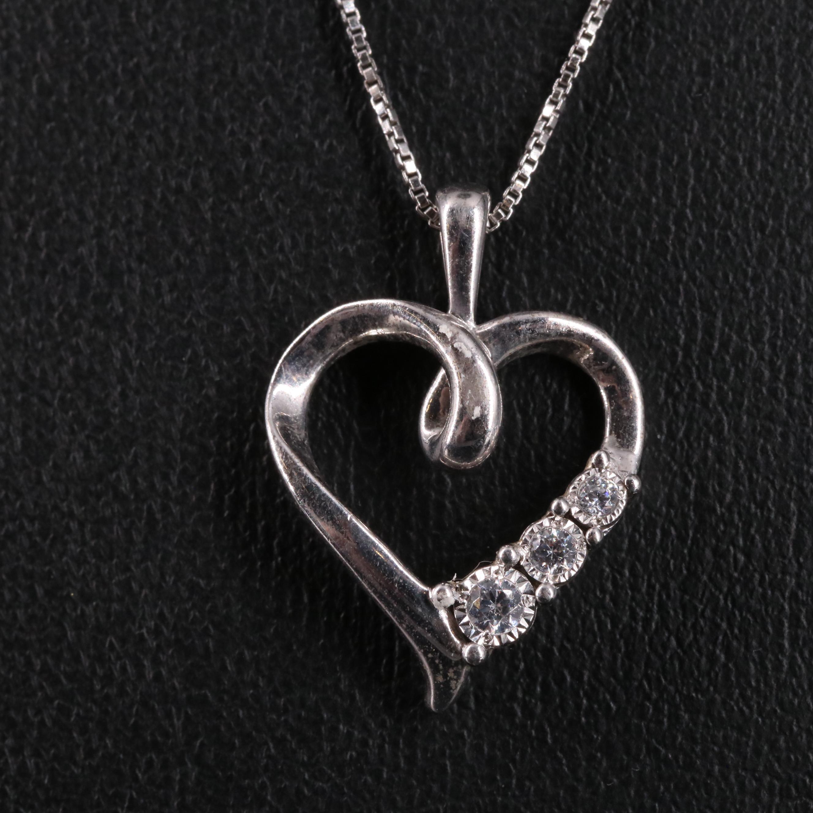 Sterling Heart Pendant Necklace