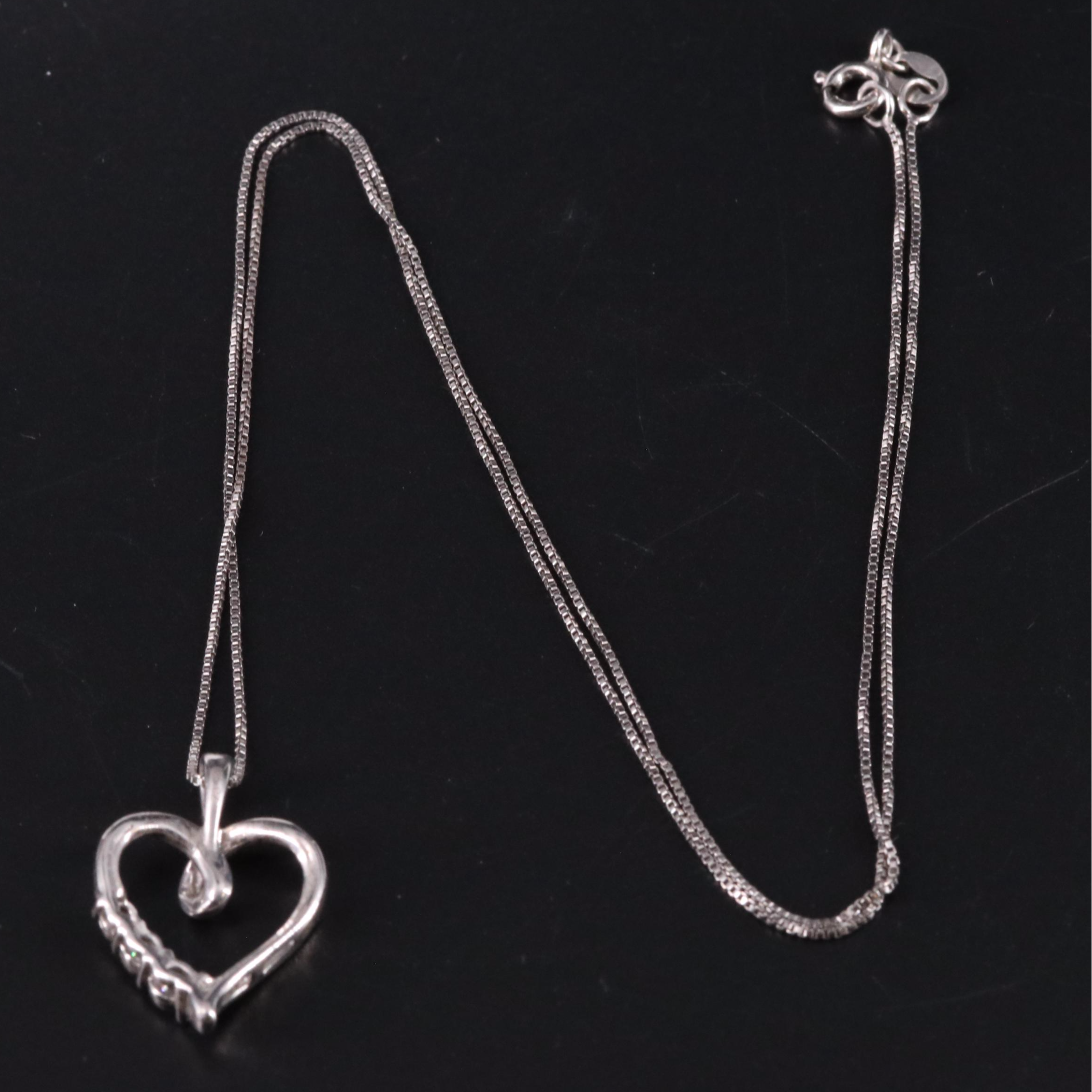 Sterling Heart Pendant Necklace