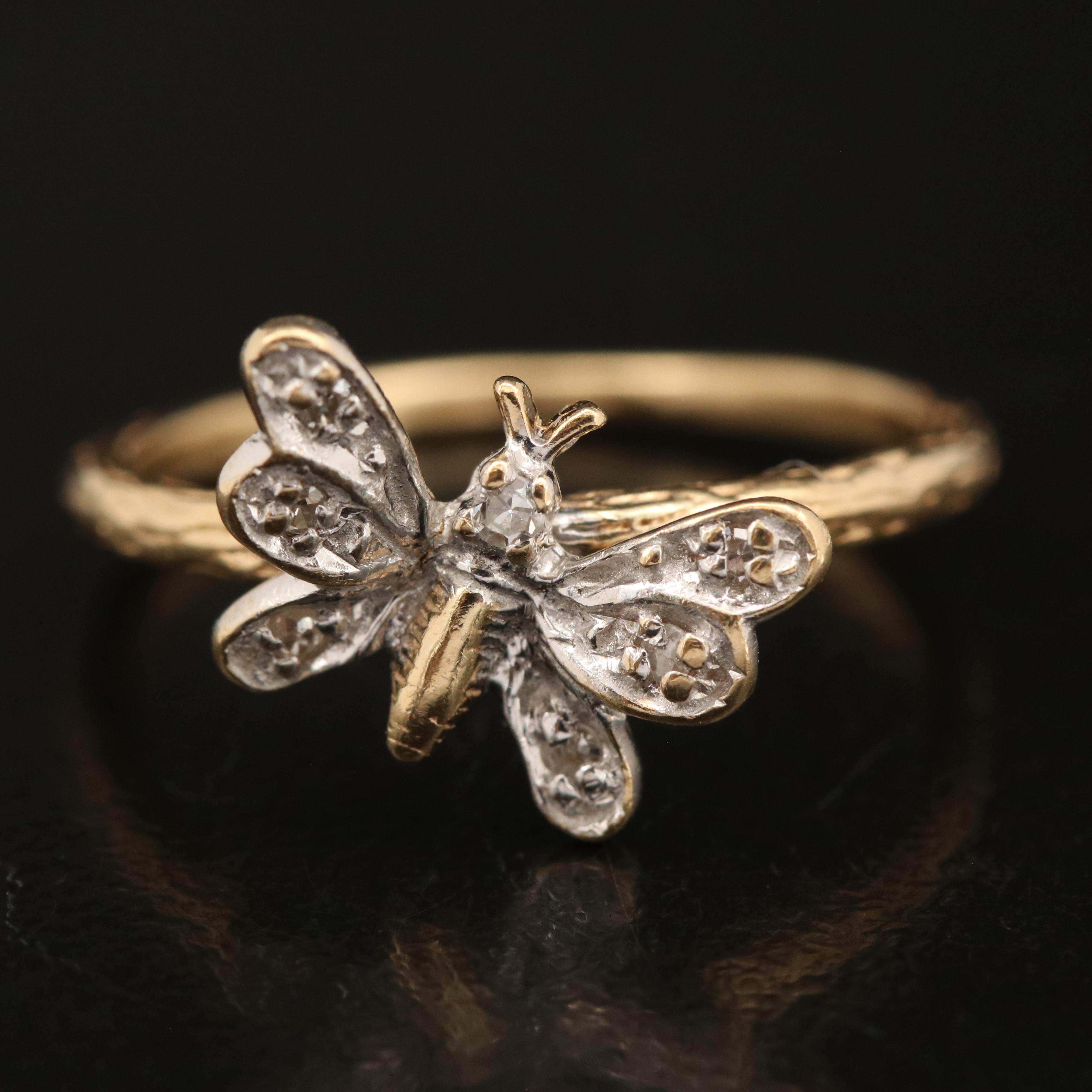 14K 0.04 CTW Diamond Butterfly Ring