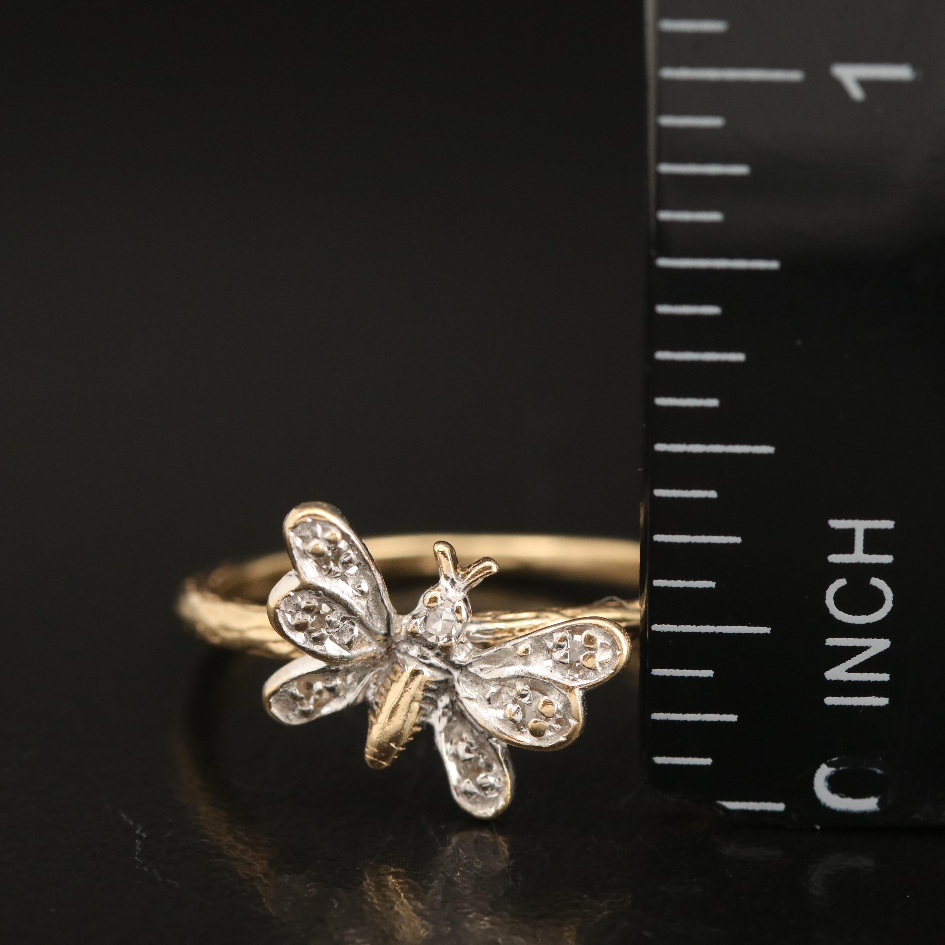 14K 0.04 CTW Diamond Butterfly Ring