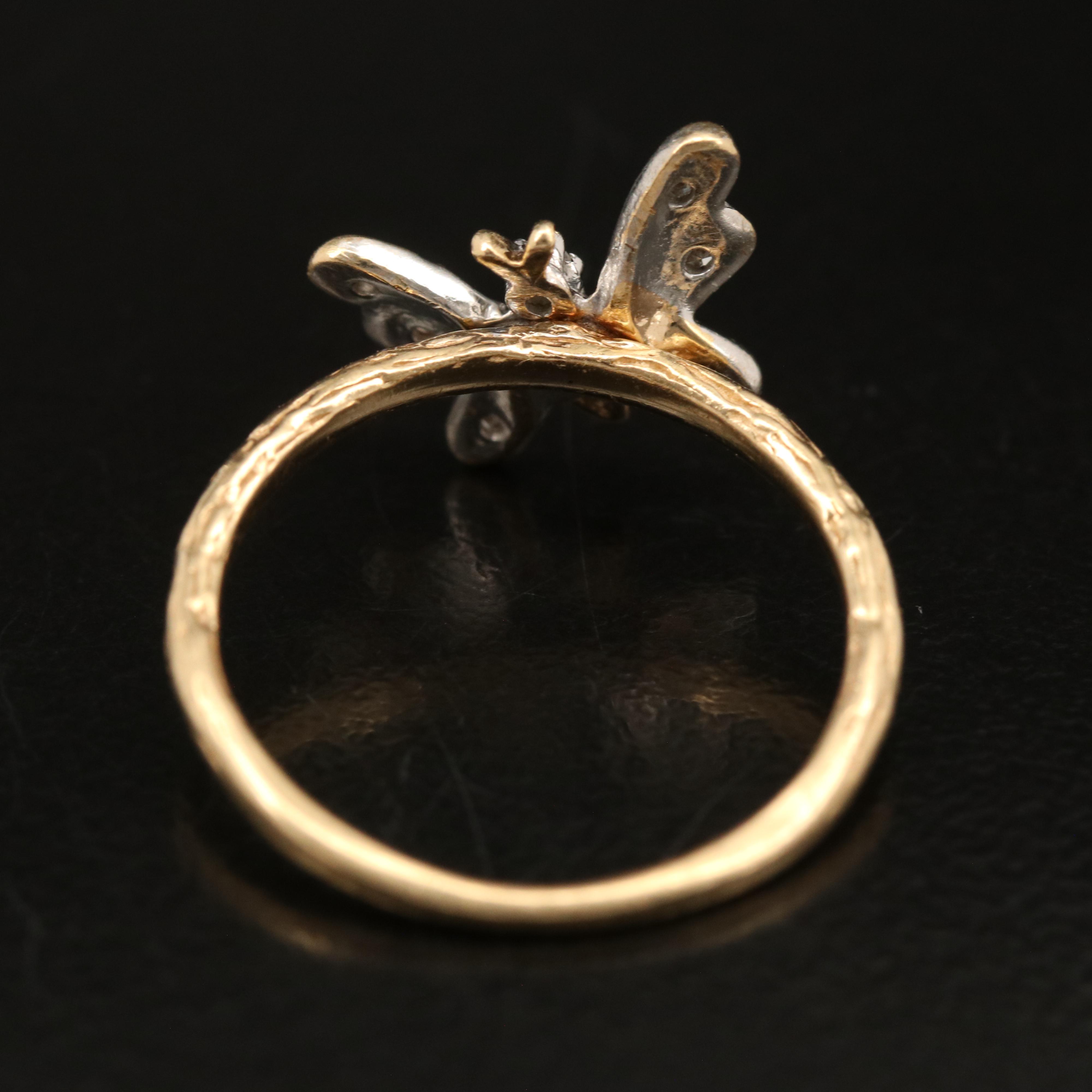 14K 0.04 CTW Diamond Butterfly Ring