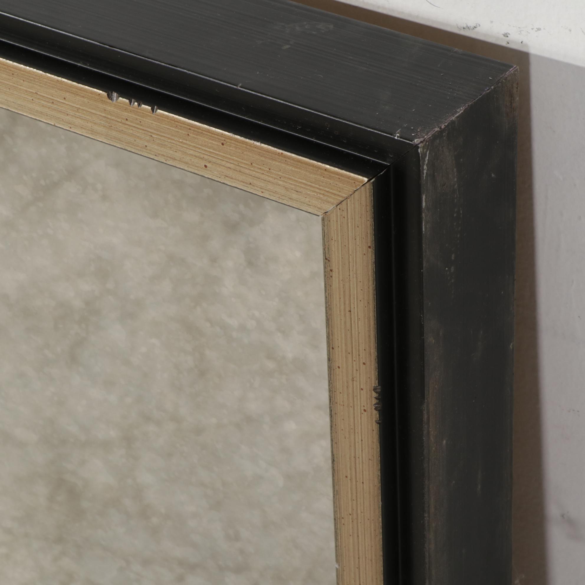 Ethan Allen "Rosette" Grid Wall Mirror in Wood Frame