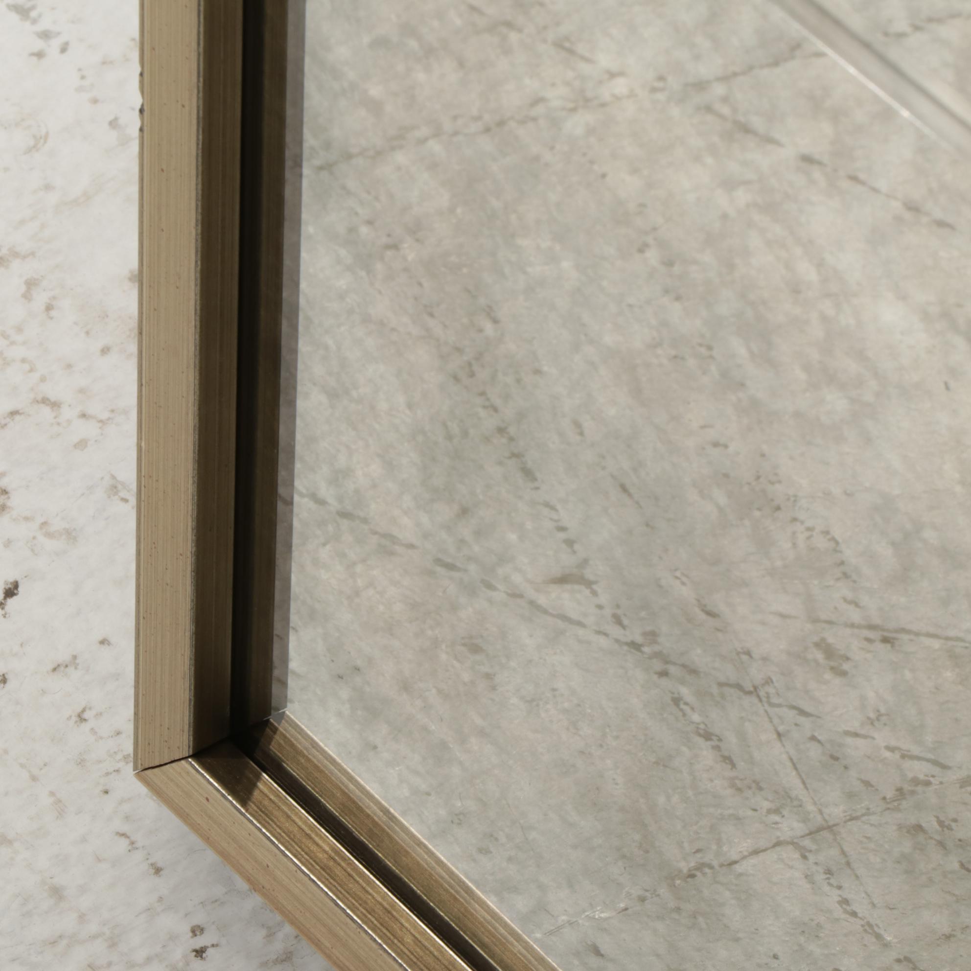 Ethan Allen "Rosette" Grid Wall Mirror in Wood Frame