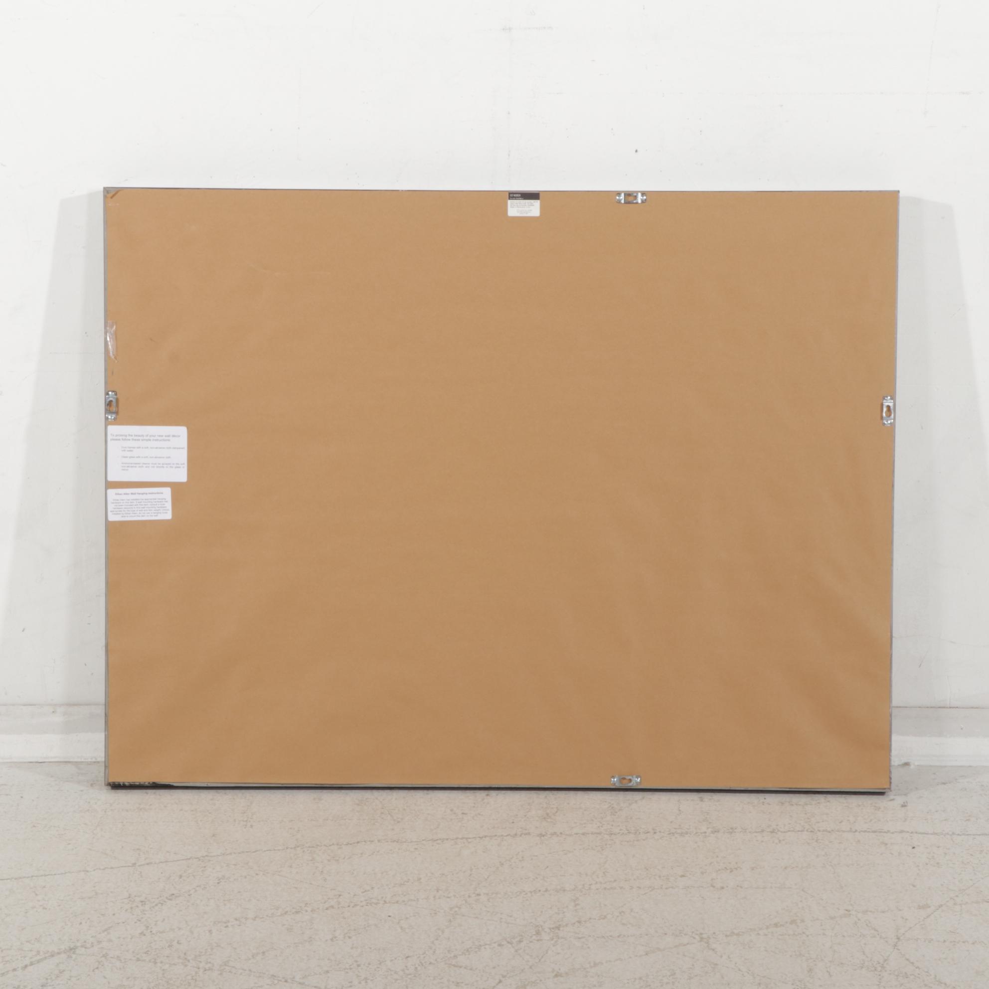 Ethan Allen "Rosette" Grid Wall Mirror in Wood Frame