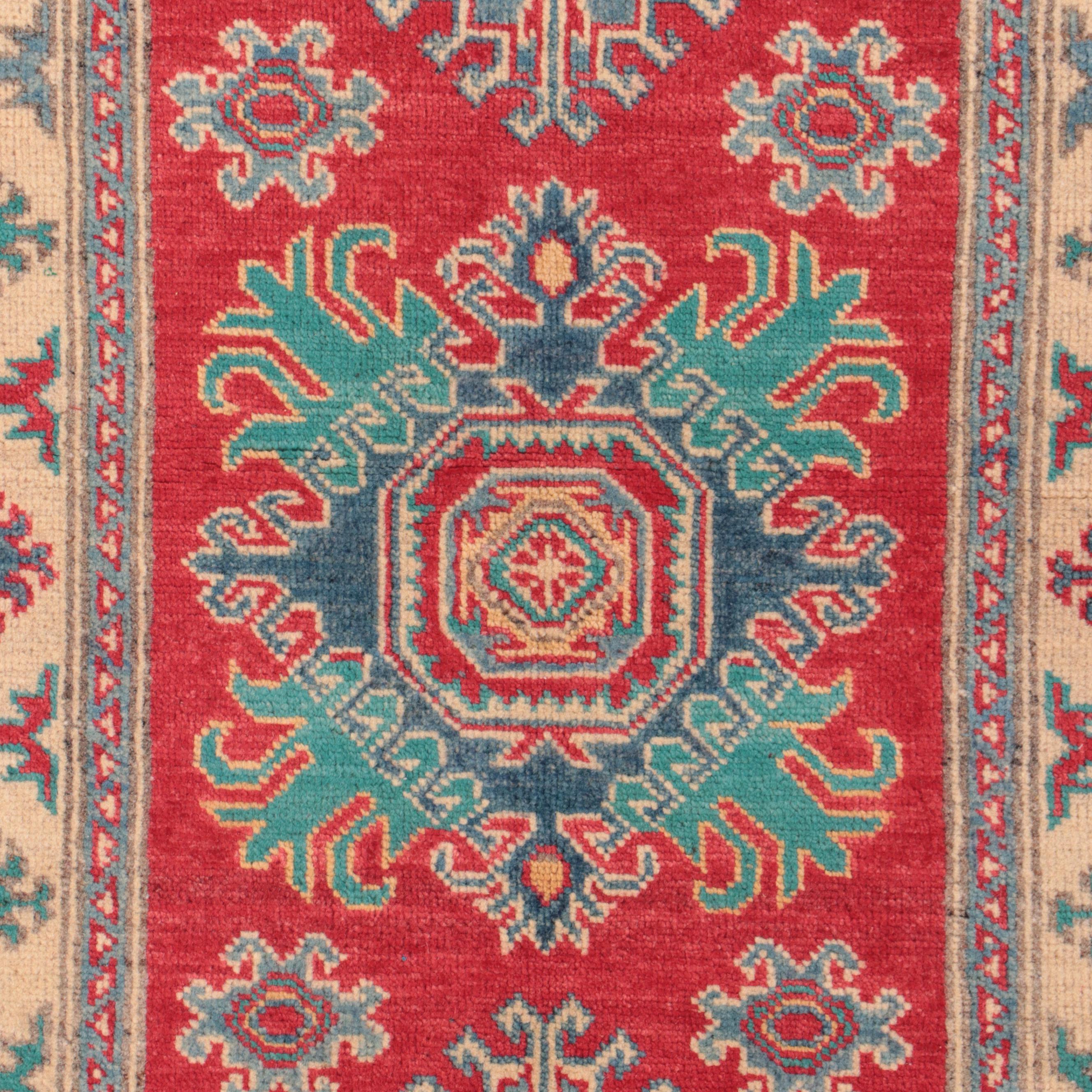 2'7 x 3'11 Hand-Knotted Pakistani Kazak Accent Rug