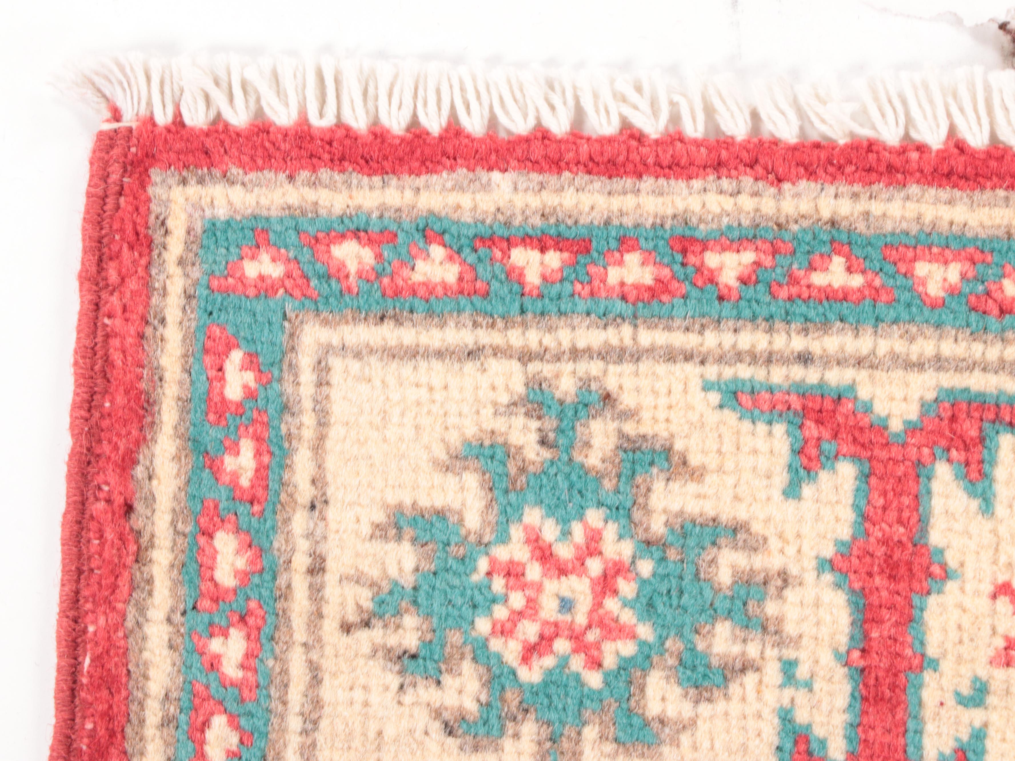 2'7 x 3'11 Hand-Knotted Pakistani Kazak Accent Rug