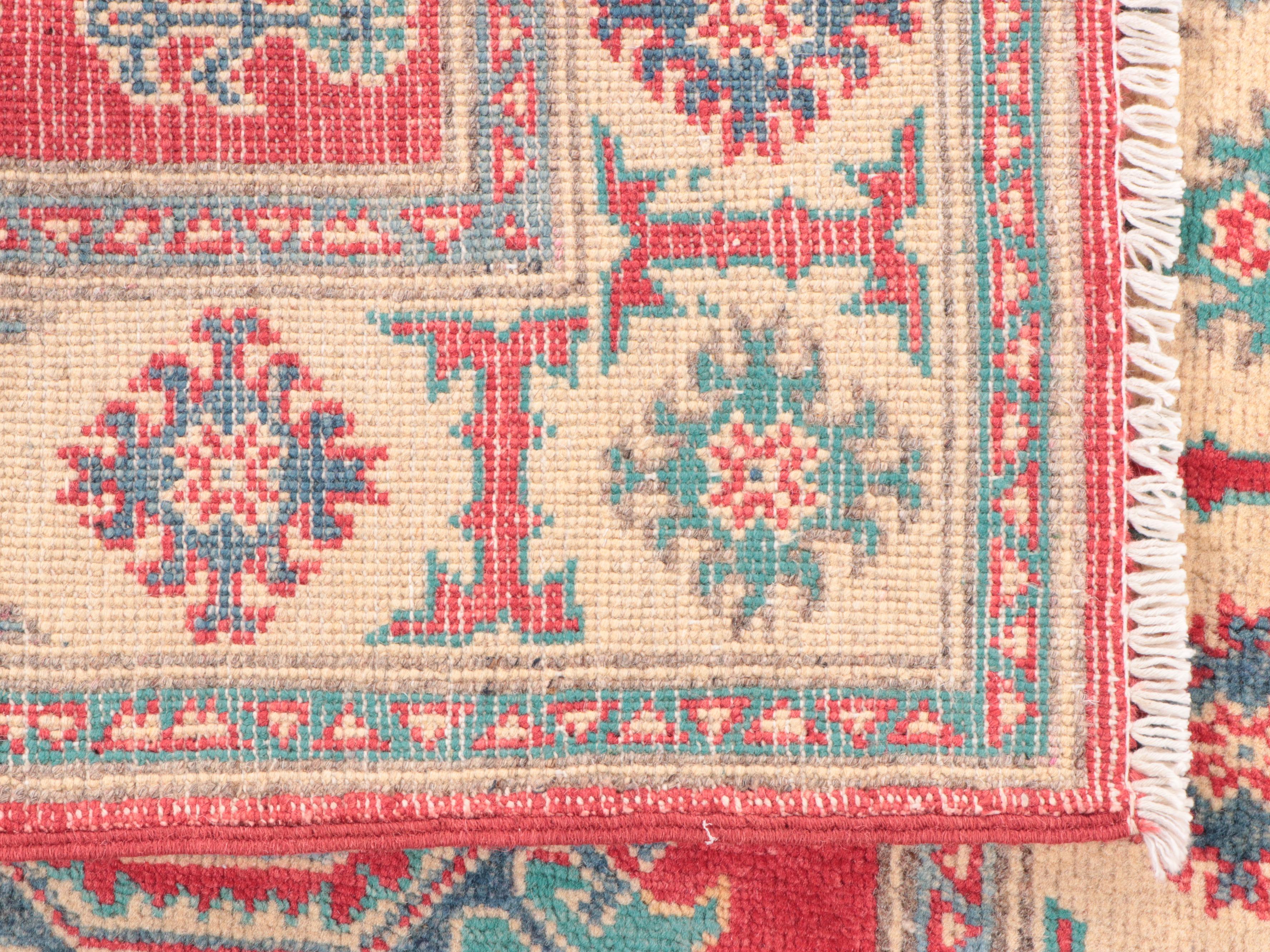2'7 x 3'11 Hand-Knotted Pakistani Kazak Accent Rug